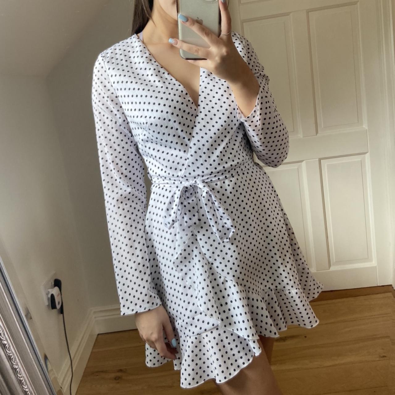 Missguided white hotsell polka dot dress