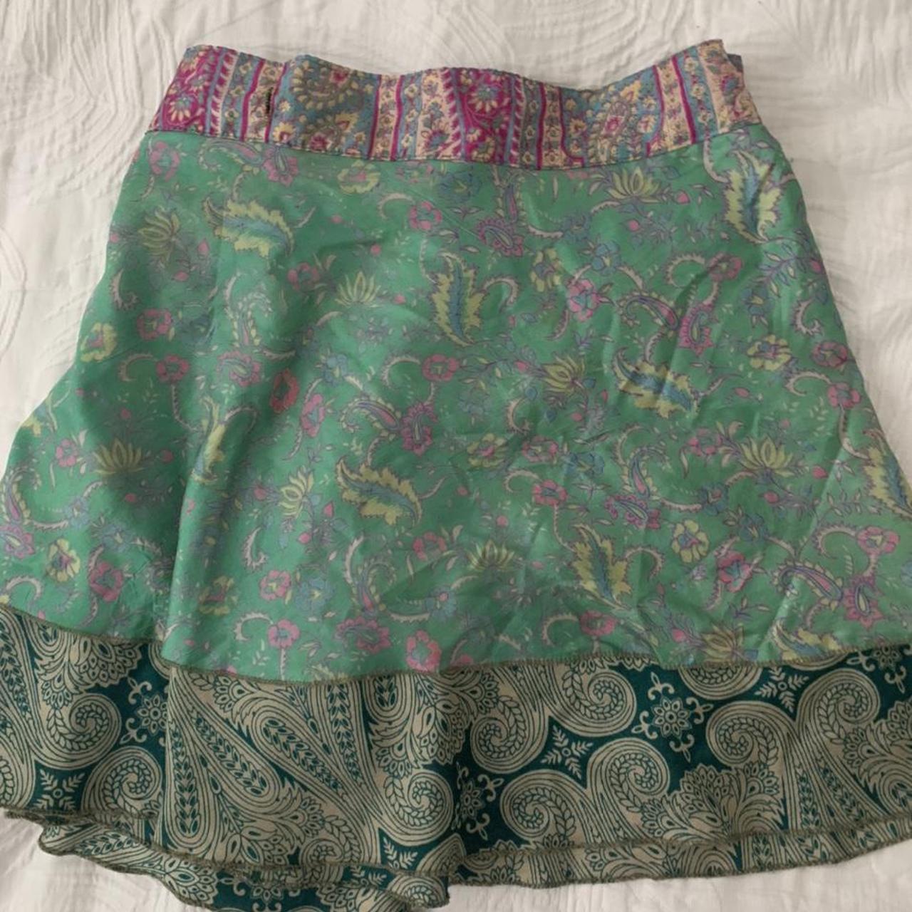 tree of life wrap skirt never worn tags 90s... Depop