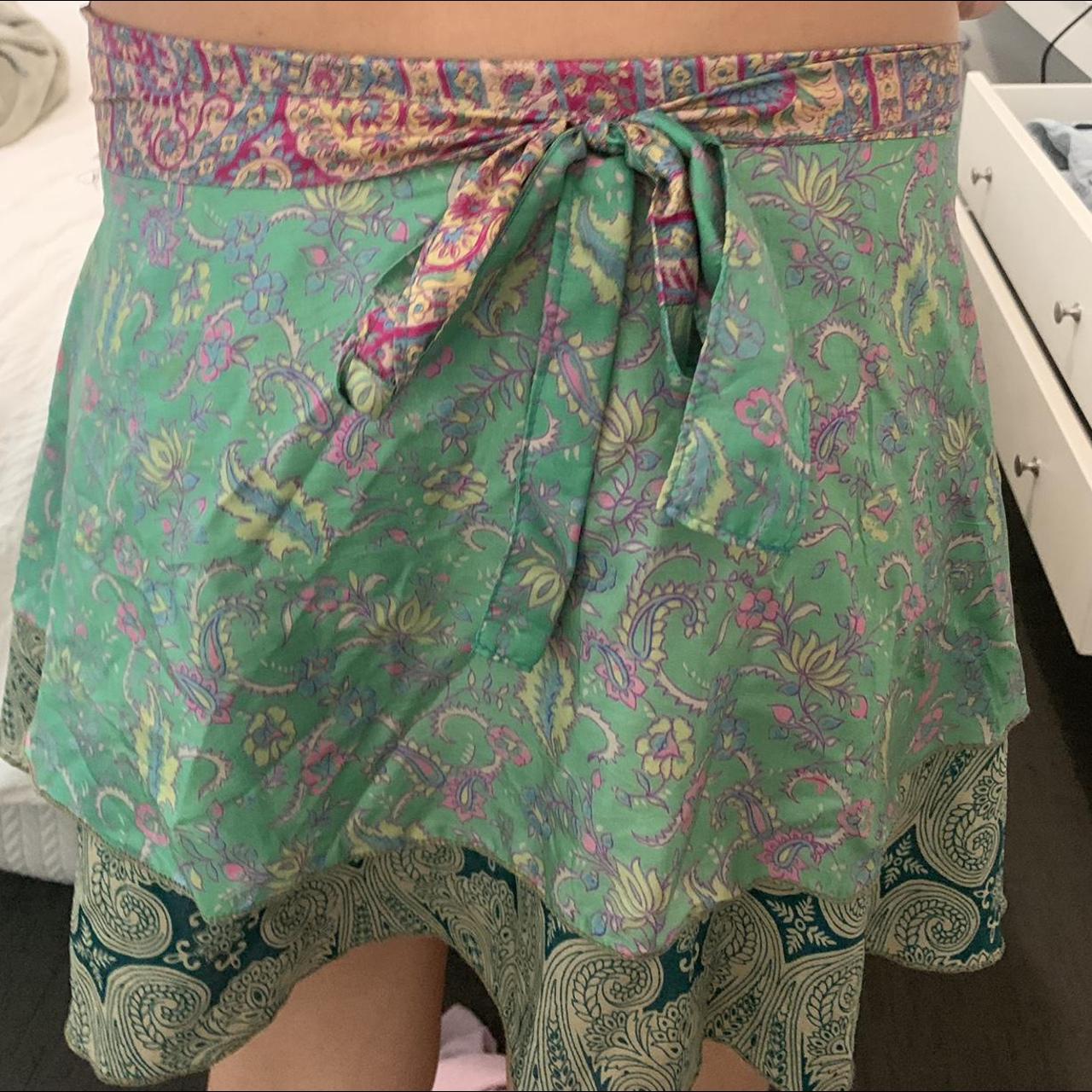tree of life wrap skirt never worn tags 90s... Depop