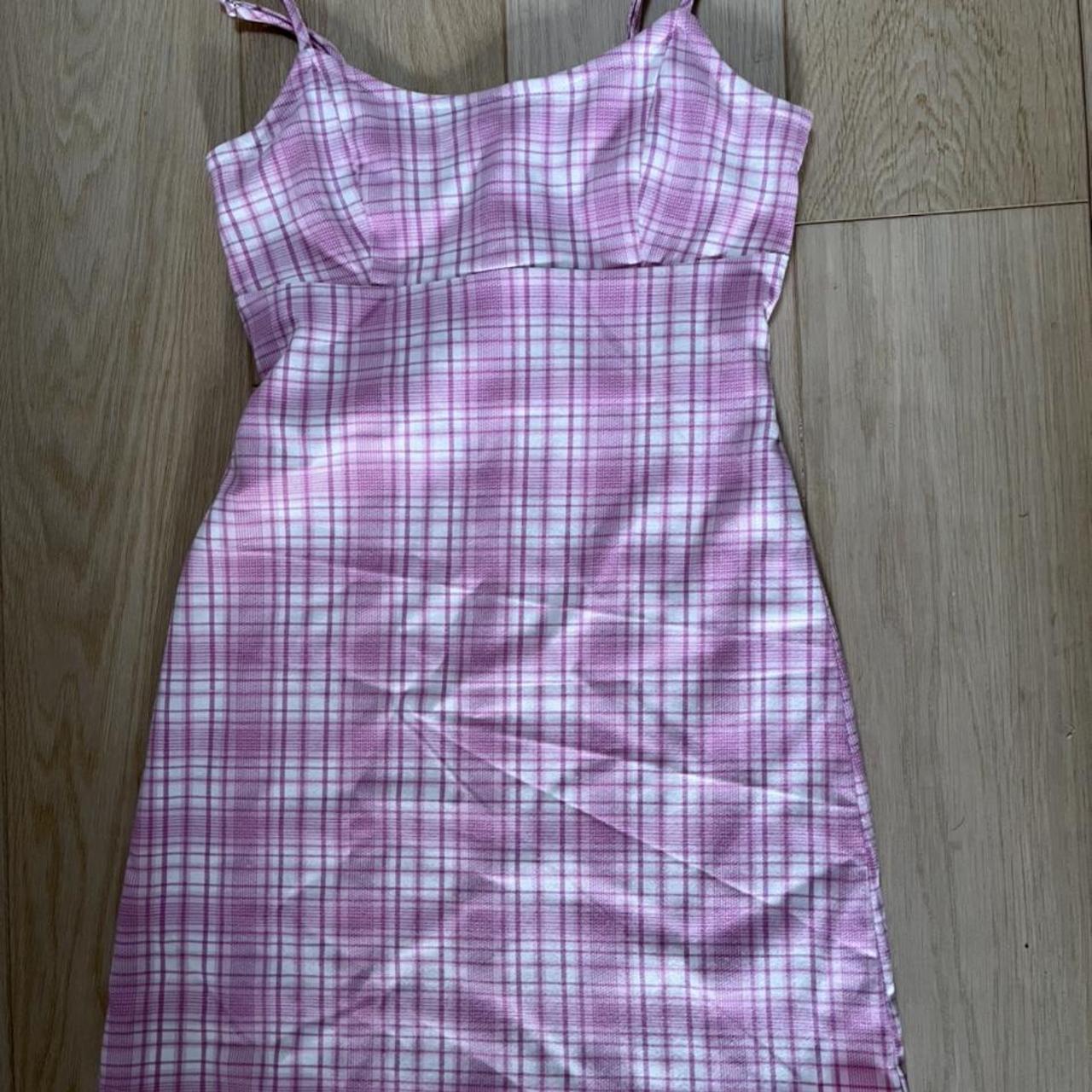 pink plaid brandy melville dress never worn because... Depop
