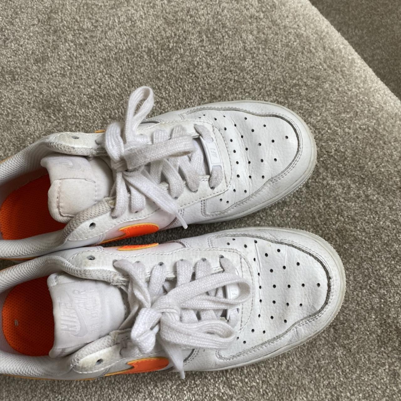 NIKE orange reflective tick airforce 1s good - Depop