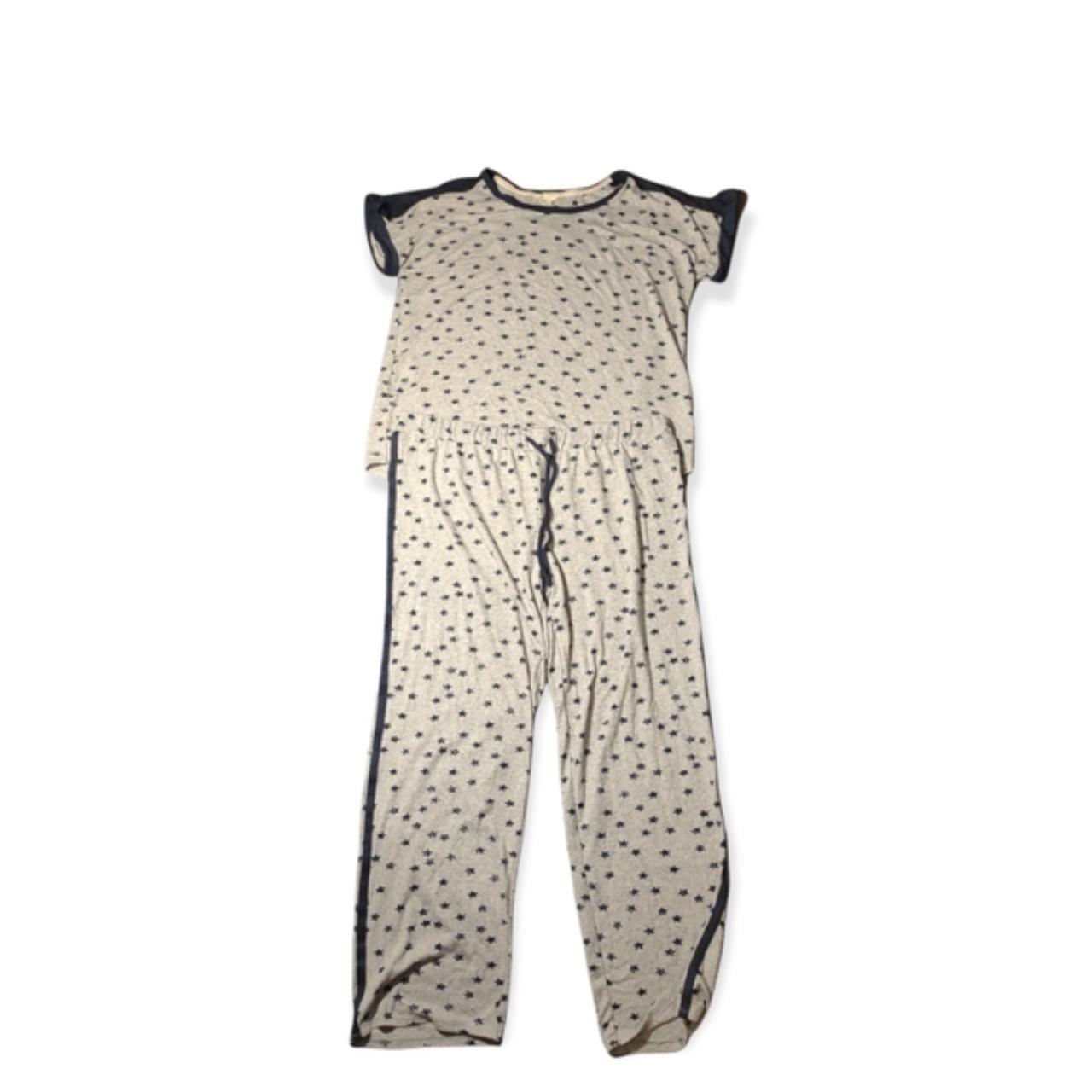 Lucky Brand 2 Piece Gray Star Graphic Pajama Set - Depop