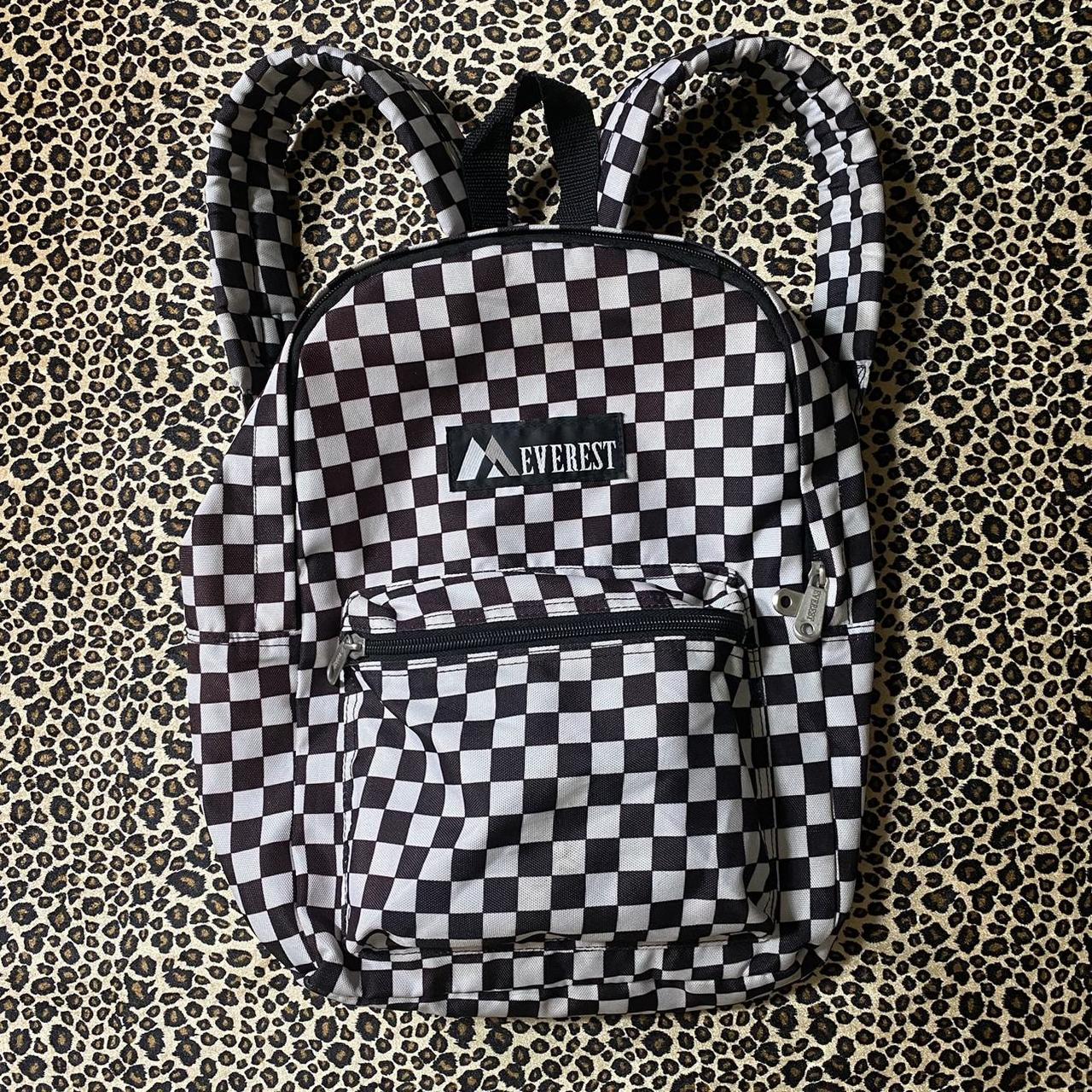 Black and hotsell white check backpack