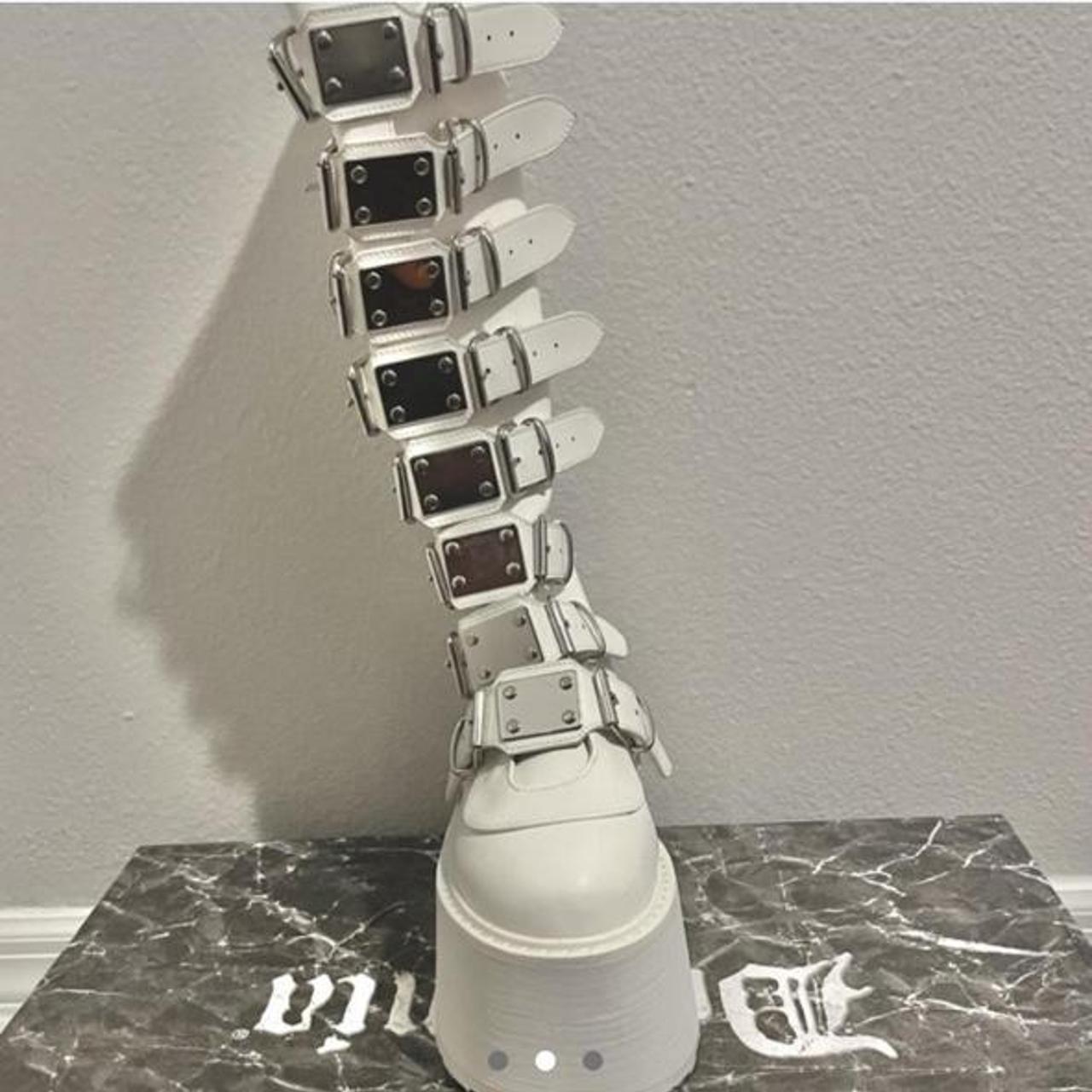 demonia trinity boots white