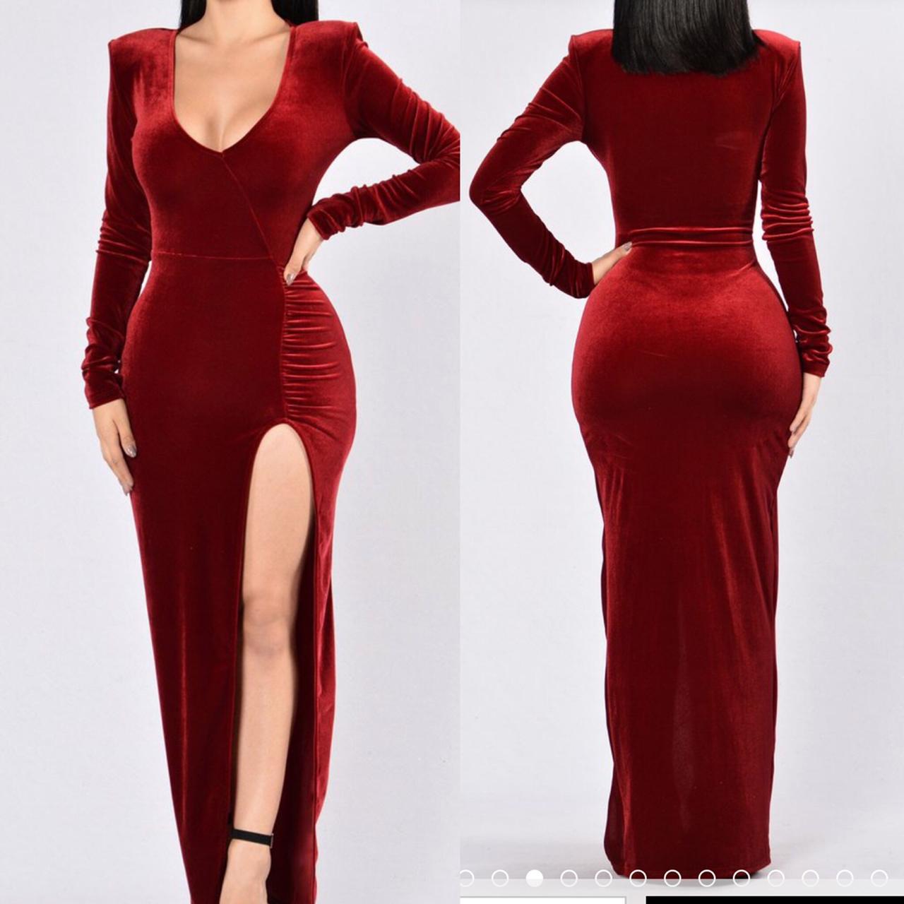 Love Sex Magic Velvet Dress - Wine (Fashion Nova... - Depop