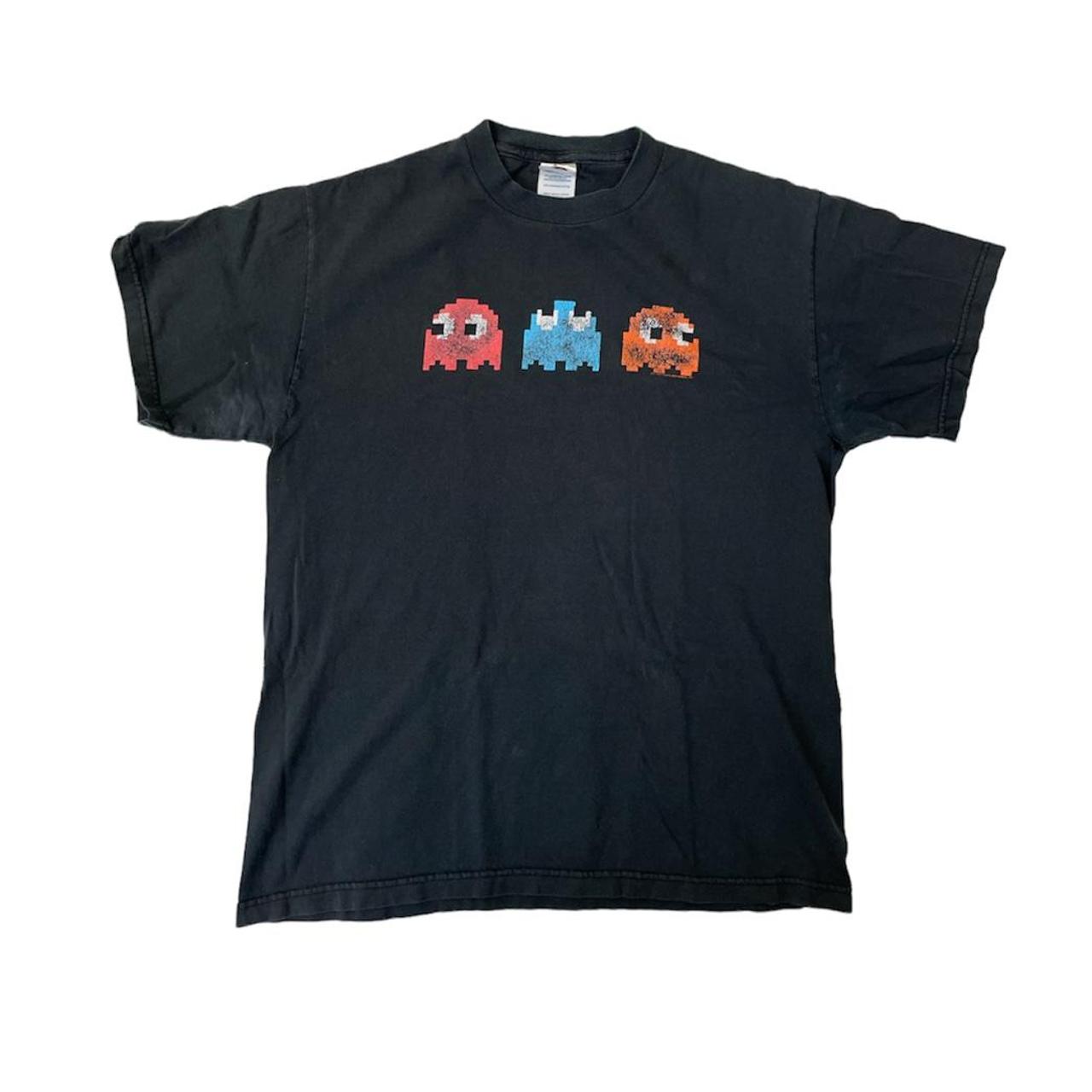 2004 Namco Pacman Black T Shirt! It Has Holes Under - Depop