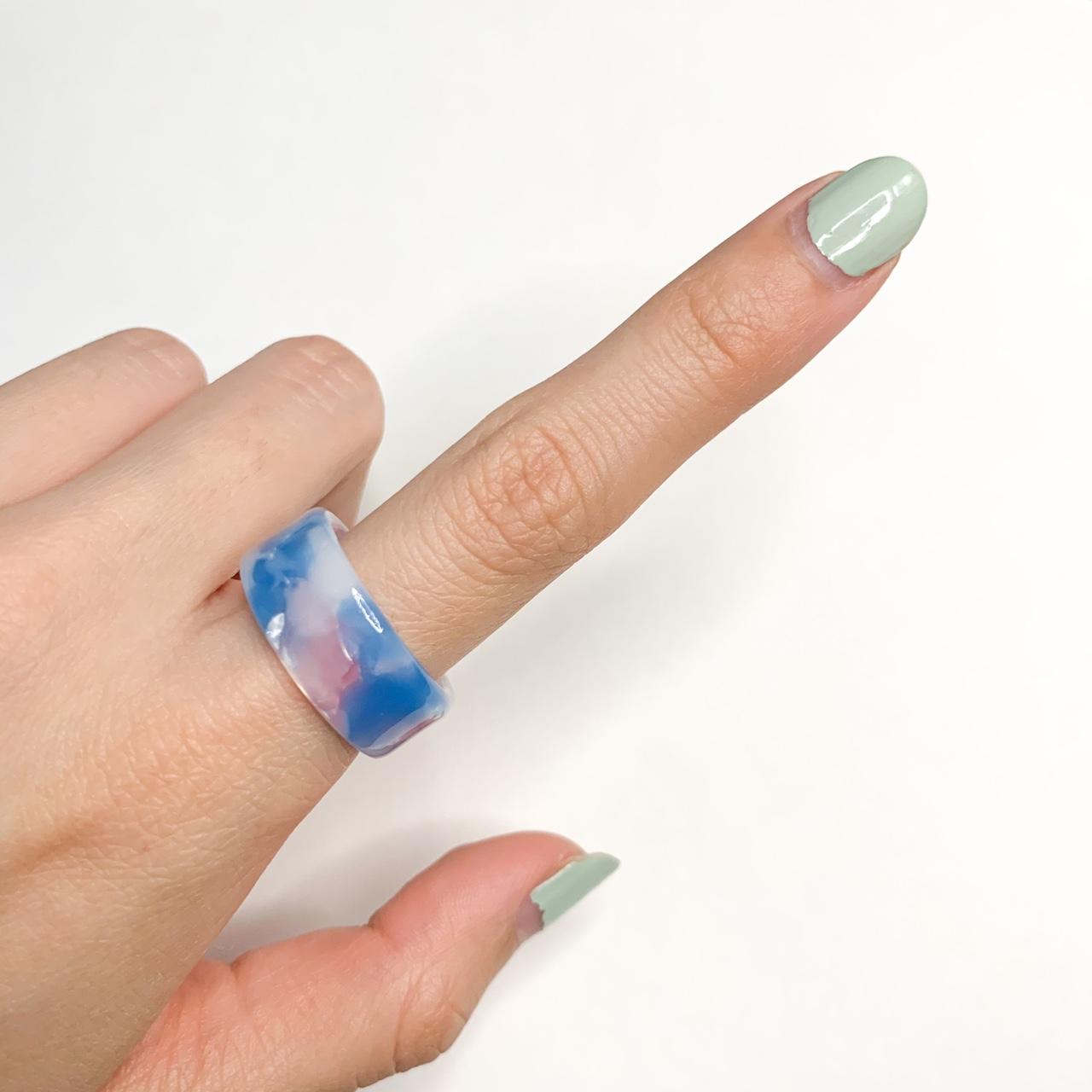 Cloudy Resin Ring size 8 brand new msg me for - Depop