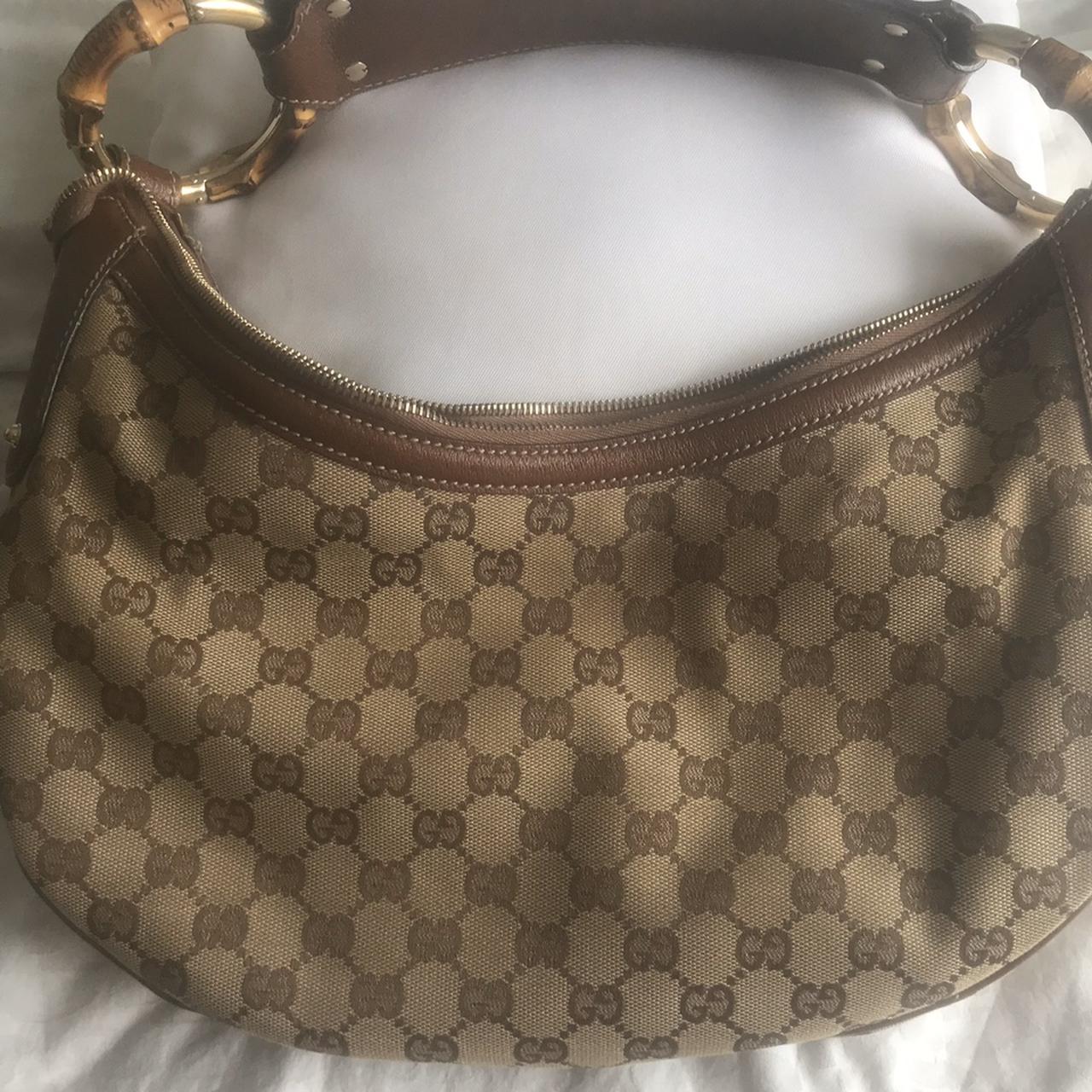 Gucci Hobo bag Suede and Leather with Bamboo handle - Depop