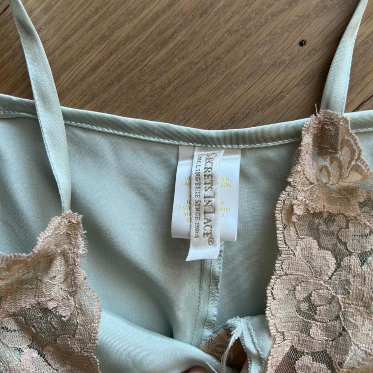 Secrets in Lace Satin and Lace Babydoll in Mint.... - Depop