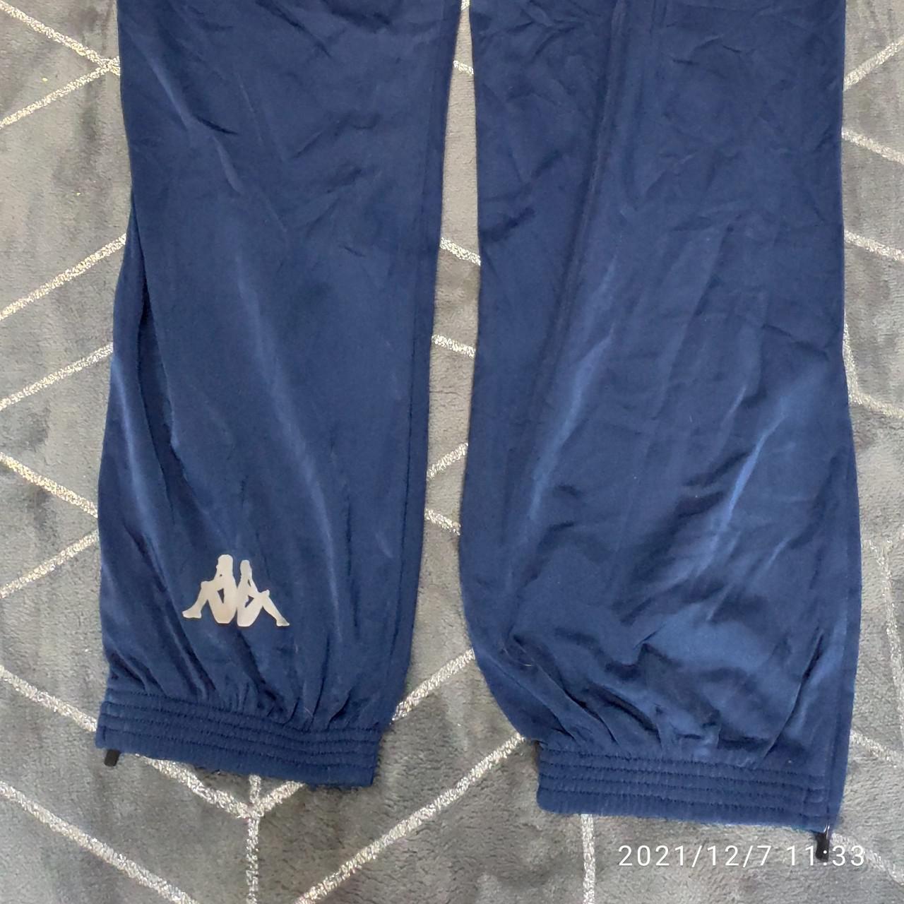 Vintage Navy Blue Kappa tracksuit bottoms size 2XL - Depop