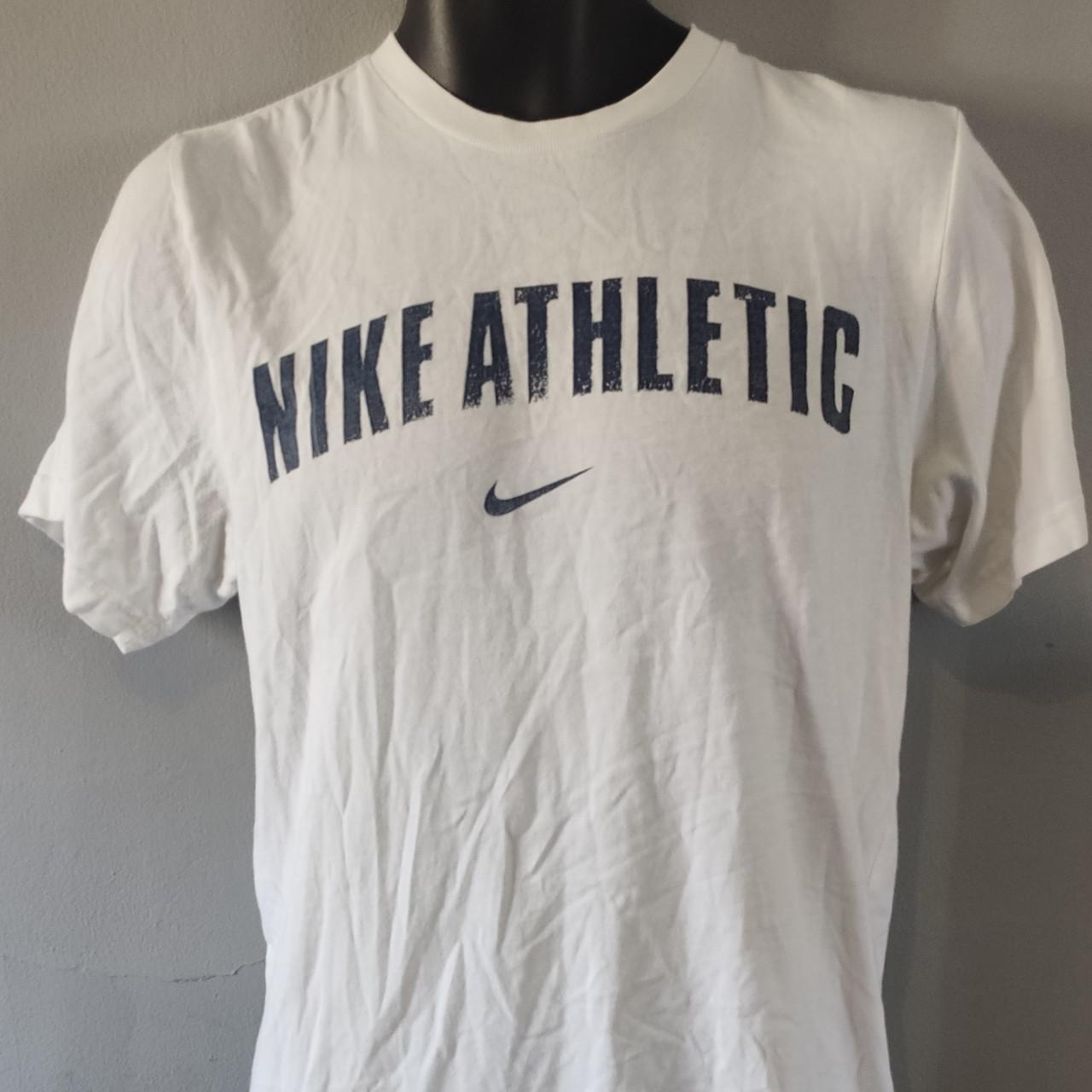 Vintage Nike Athletic white t-shirt centre swoosh... - Depop