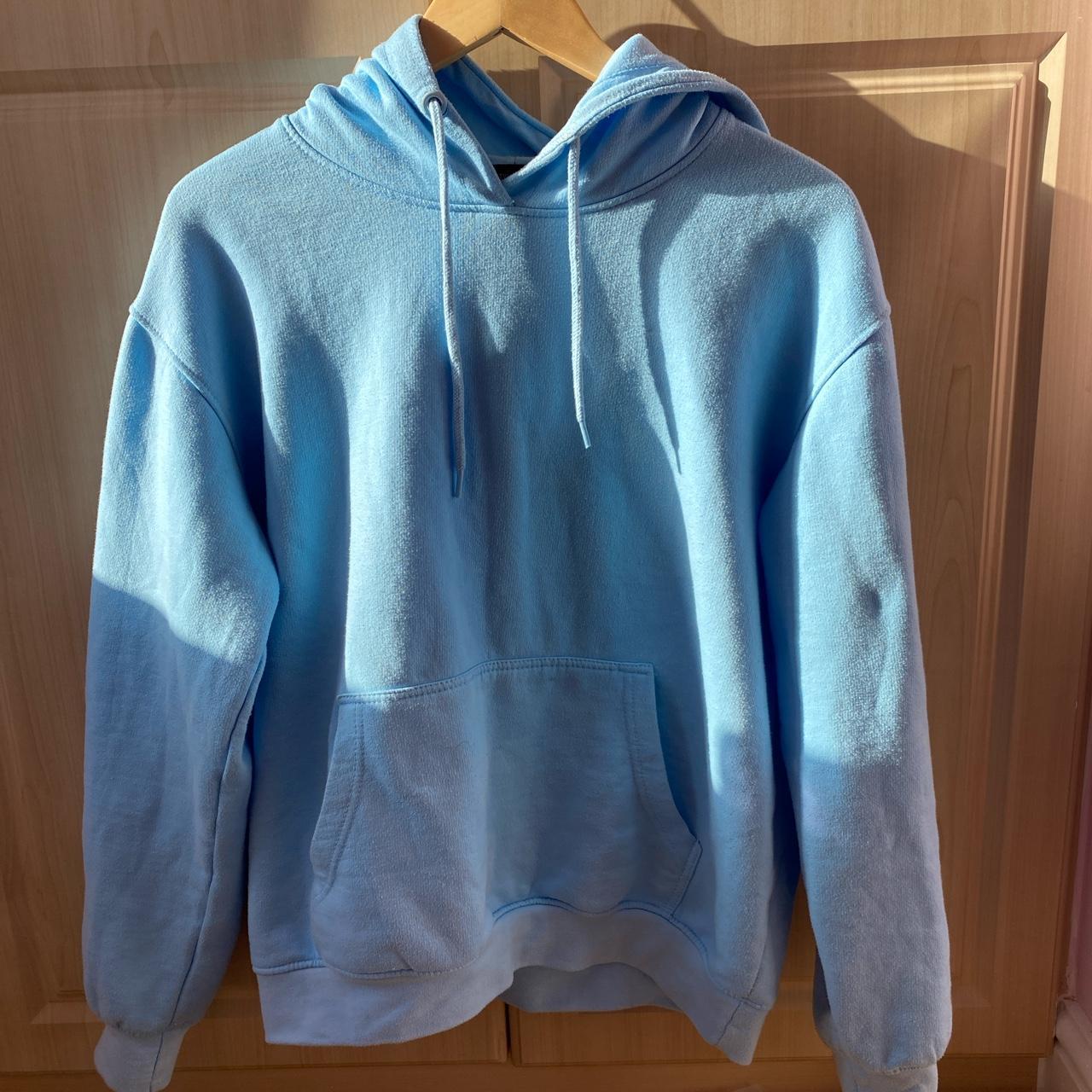 PrettyLittleThing Women's Blue Hoodie | Depop