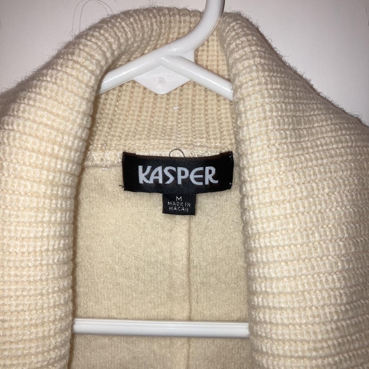 Kasper Women's Cream and Yellow Cardigan | Depop