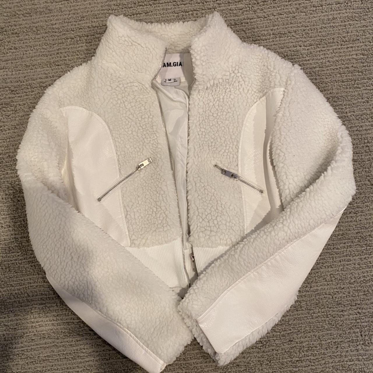 white Trixie sherpa and white Depop