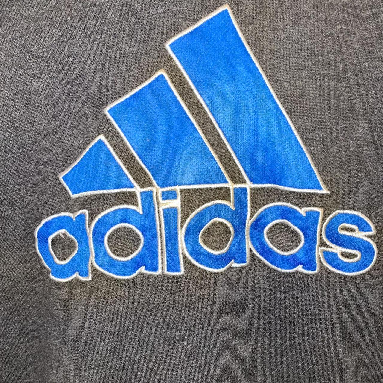 Adidas Men's Grey and Blue Hoodie | Depop