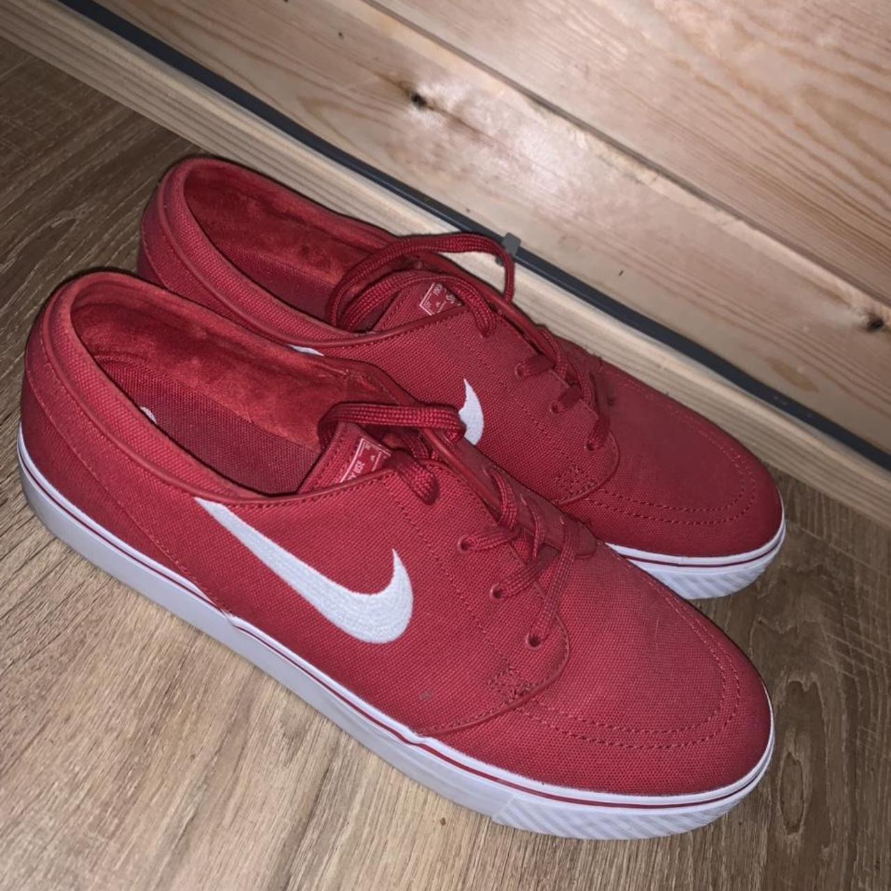 nike sb janoski rm white & varsity red skate shoes