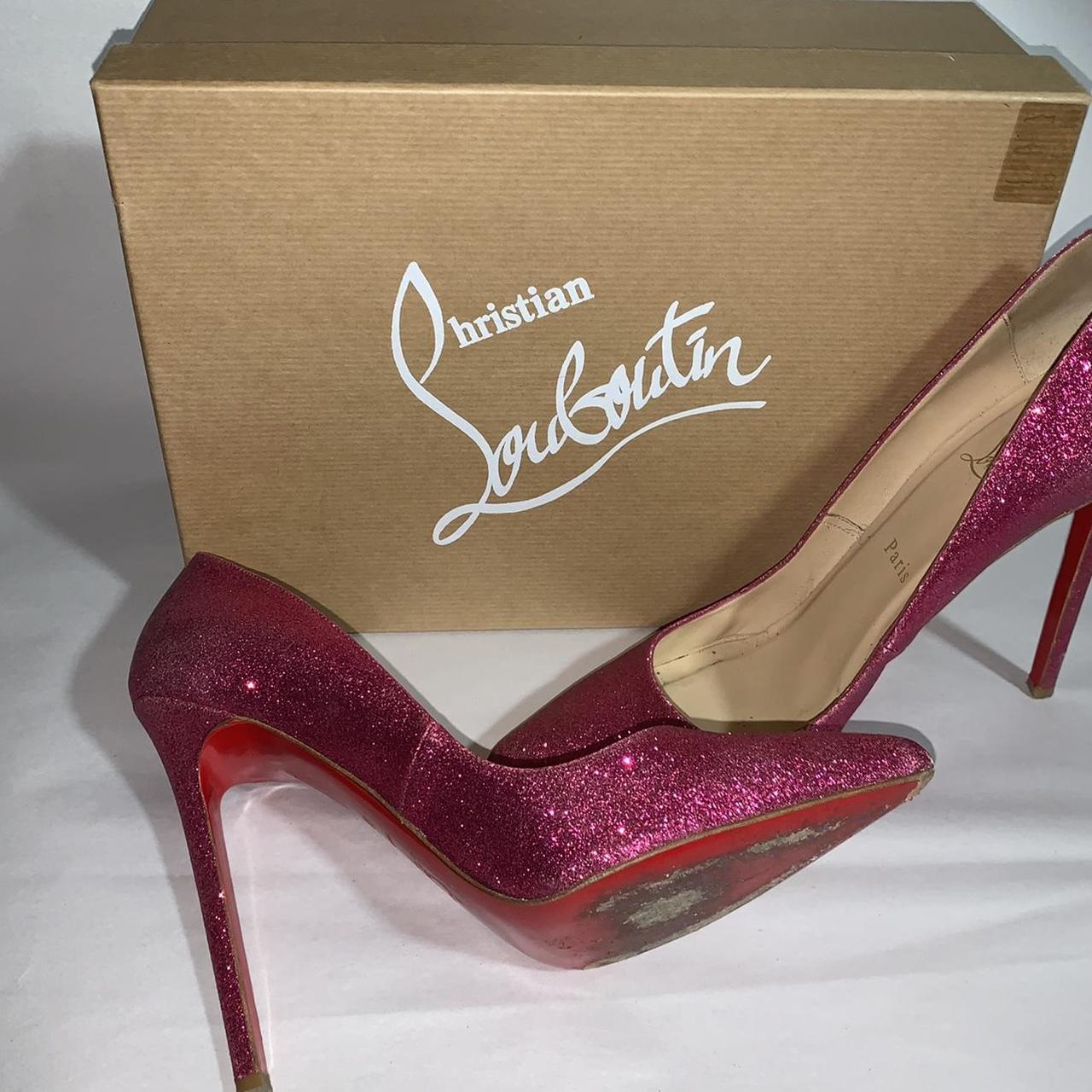 Women's Christian Louboutin Glitter trainers size - Depop