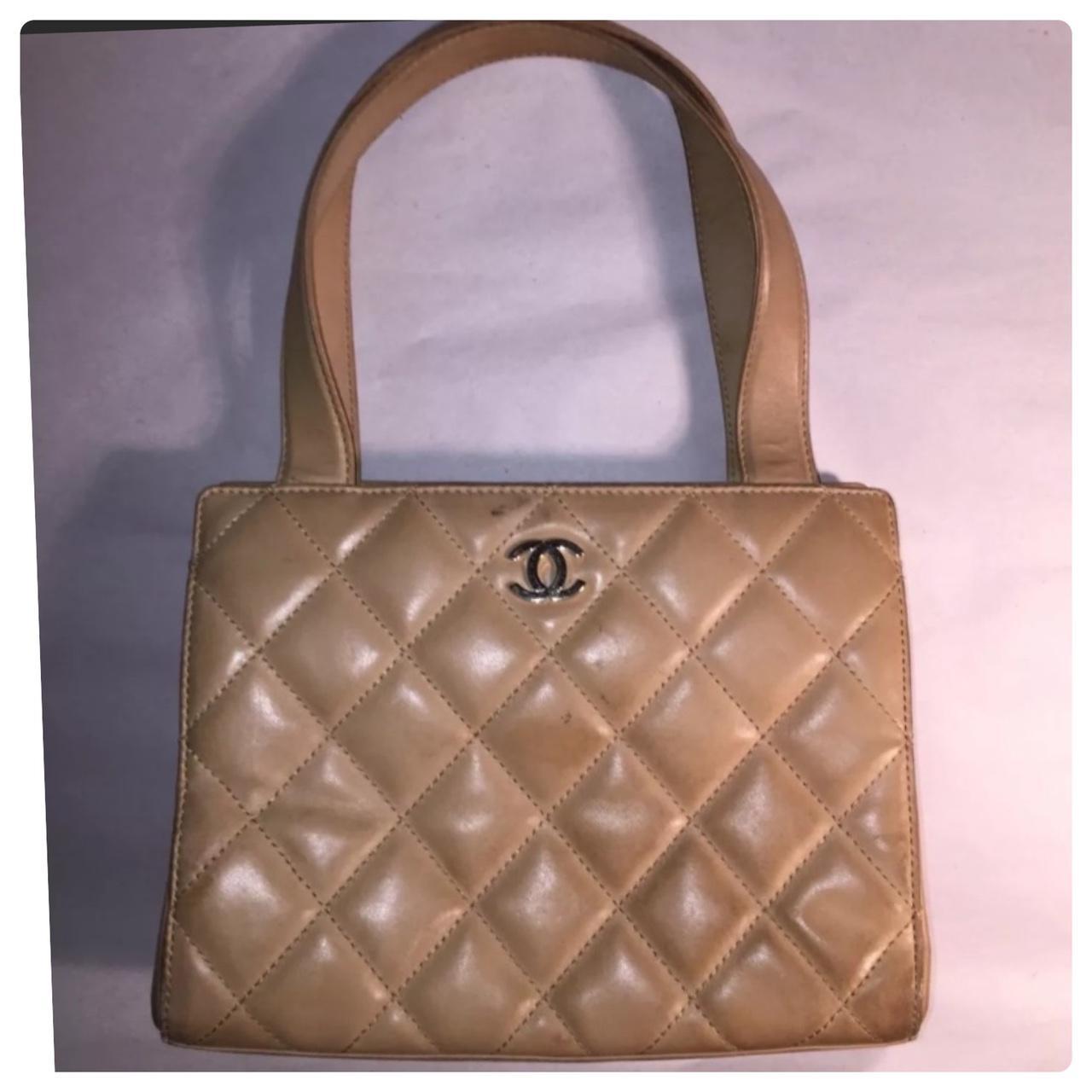 VINTAGE authentic CHANEL quilted calfskin leather - Depop