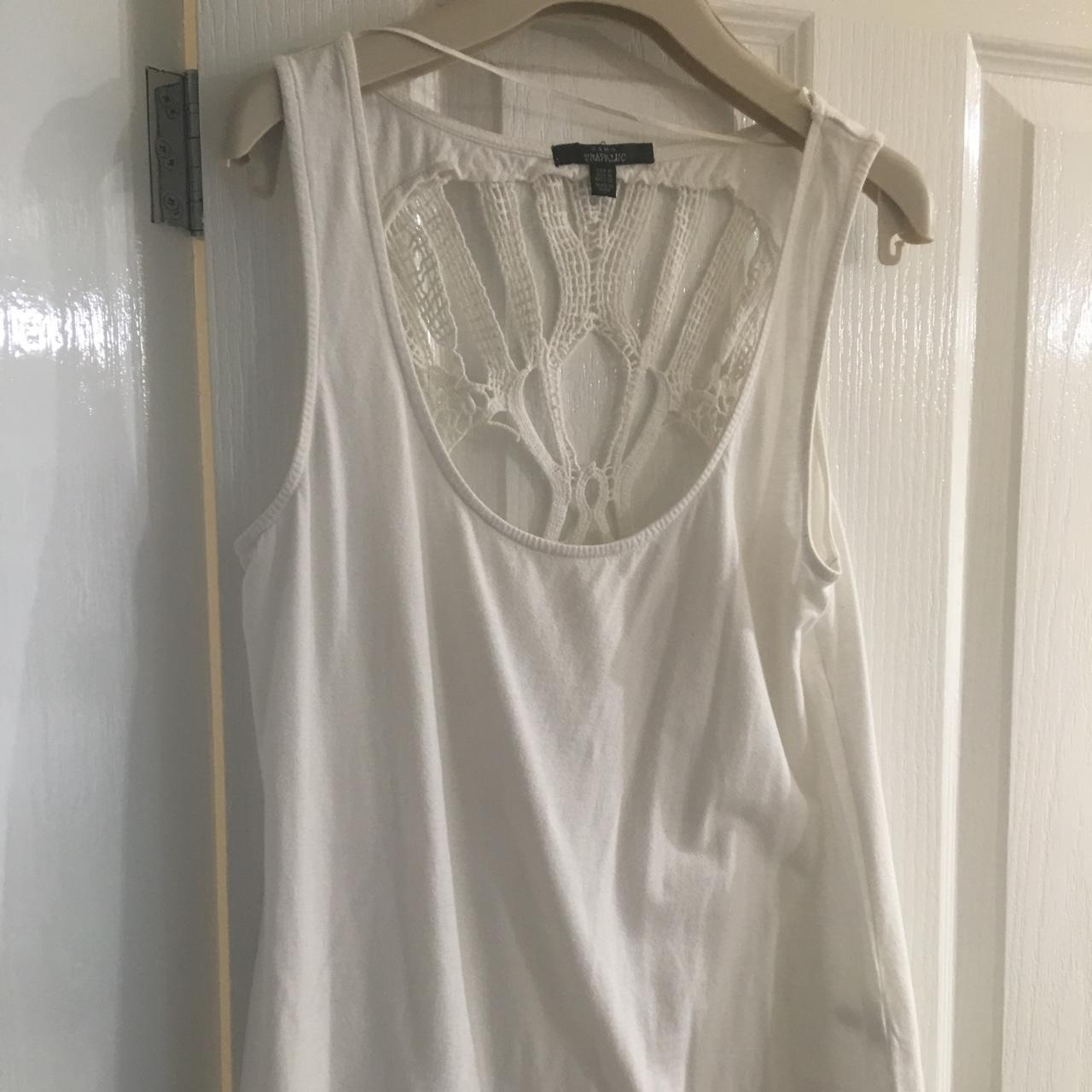 Zara white top scull cut out at back - Depop