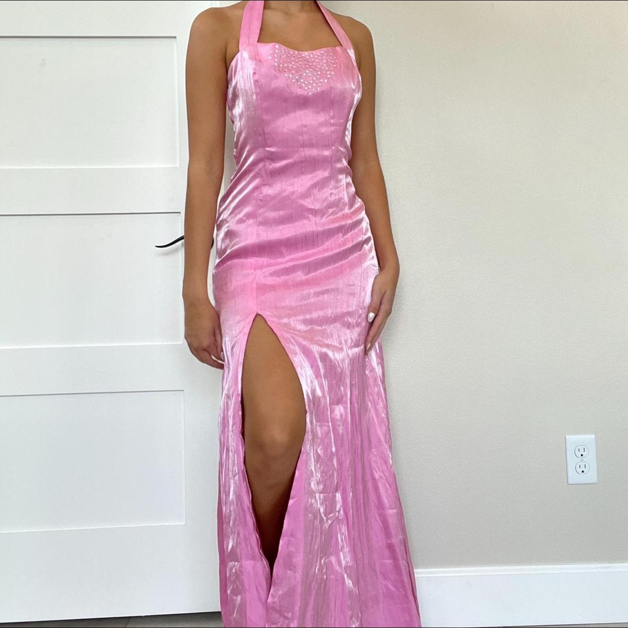 Barbie Pink metallic homecoming/prom dress This... - Depop