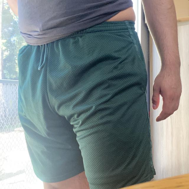 A24 Green Gym shorts, Unisex mesh shorts with deep