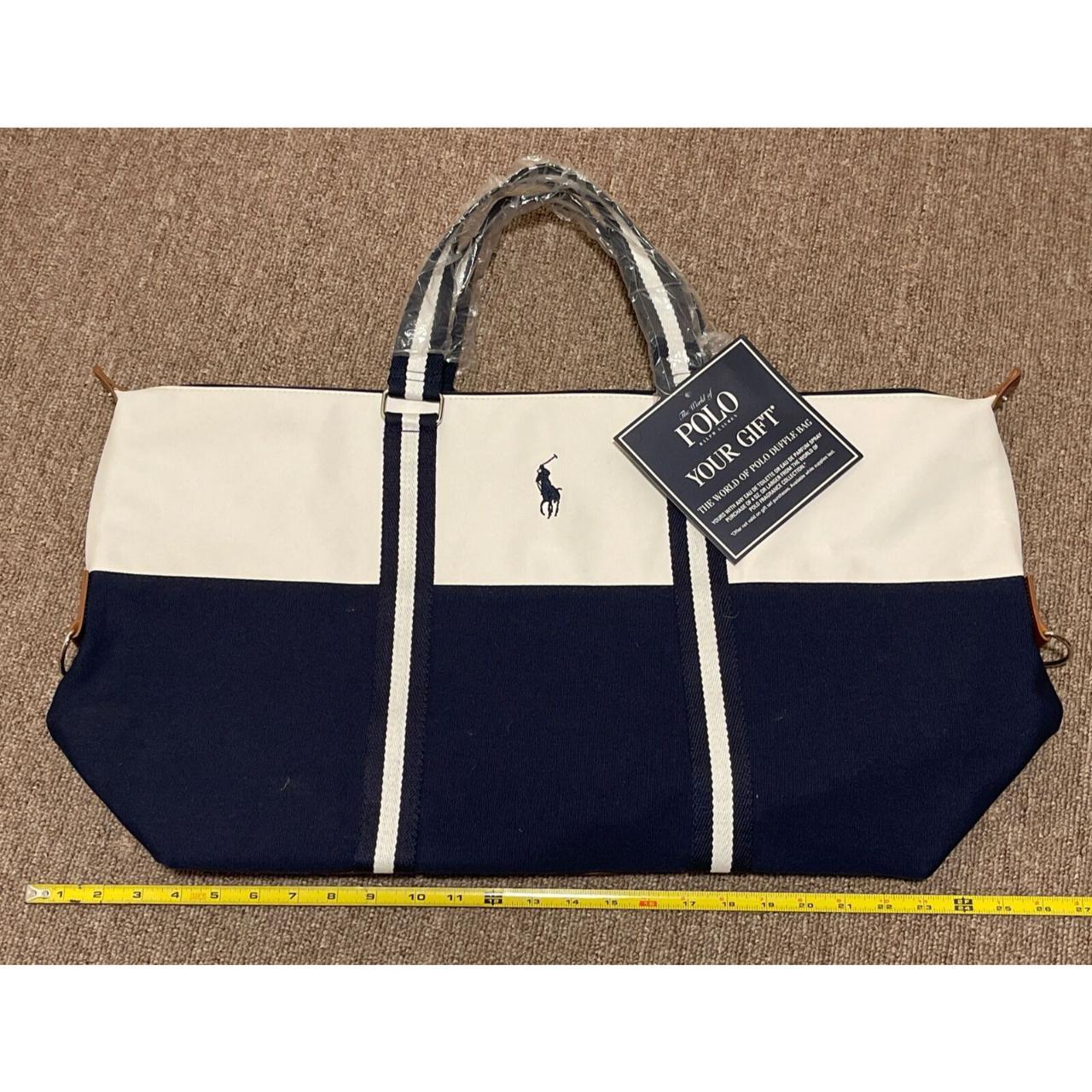 Polo duffle bag 2025 blue and white