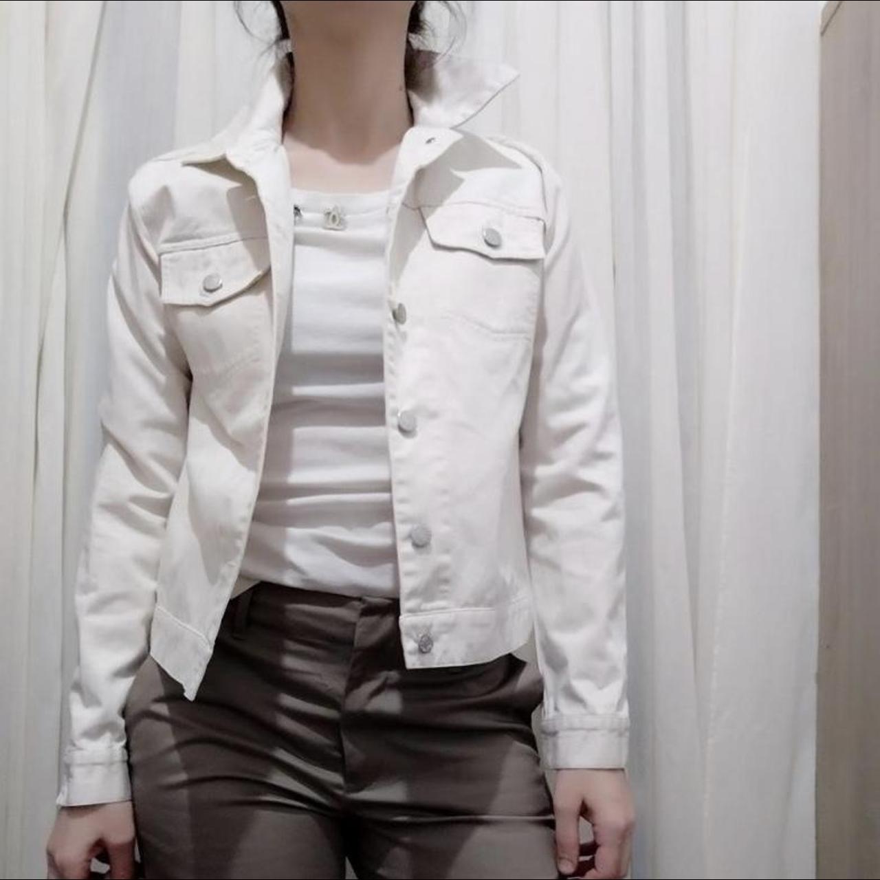 Vintage Helmut Lang Denim Jacket in an off white...