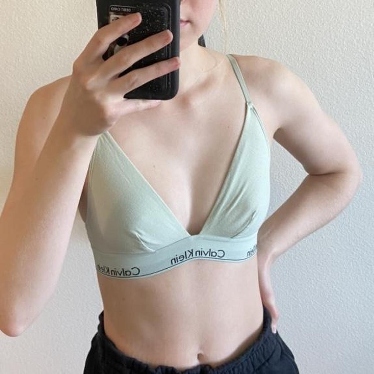 mint green calvin klein bralette