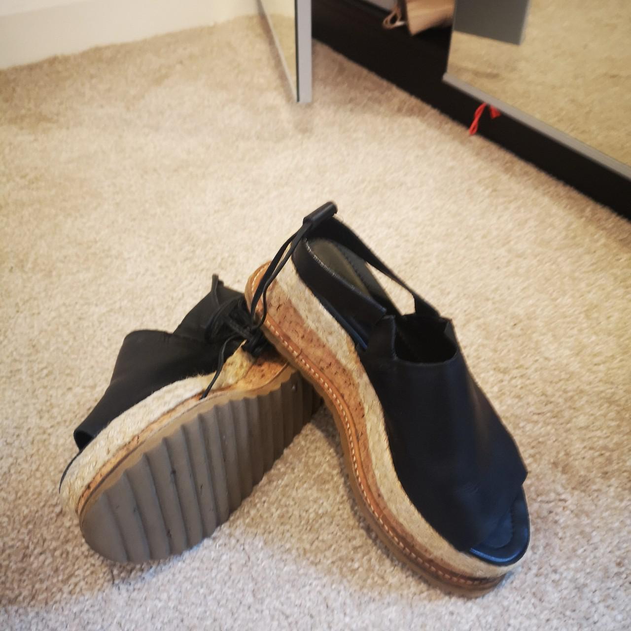 Whistles leather platform shoes. Black colour UK... Depop