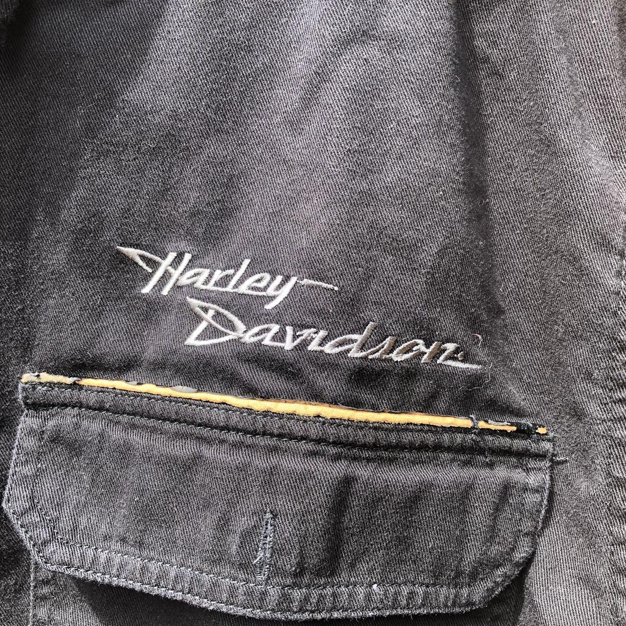 Harley Davidson Button-Up shirt. Thick material... - Depop