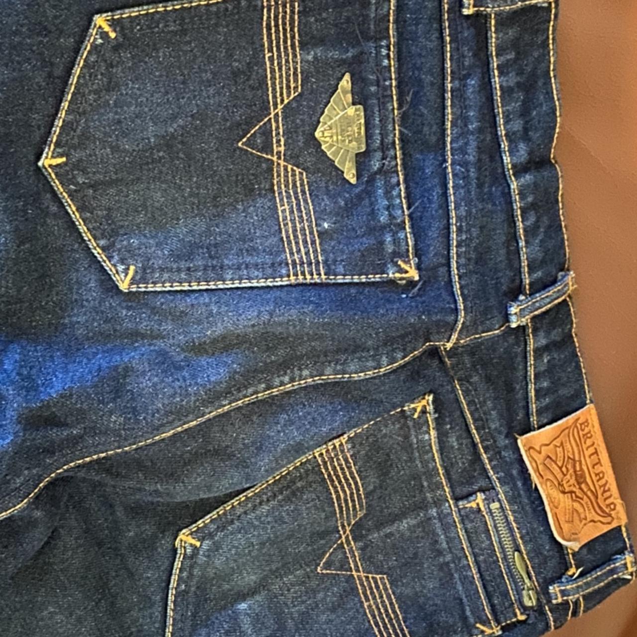 1970s Vintage High Waisted Jeans In Dark Wash Denim... - Depop