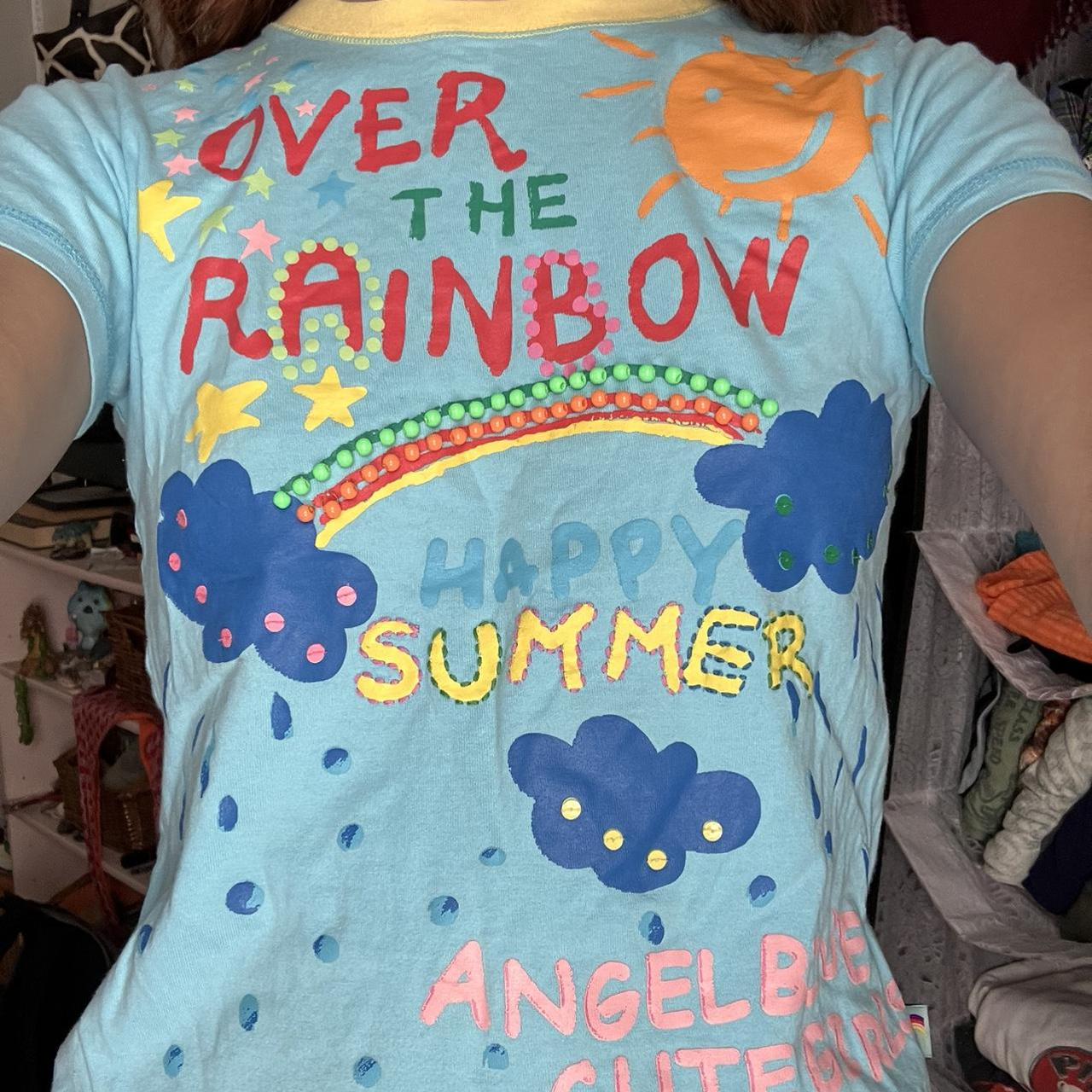 Super adorable angel blue top!! Its a bit tight in... Depop