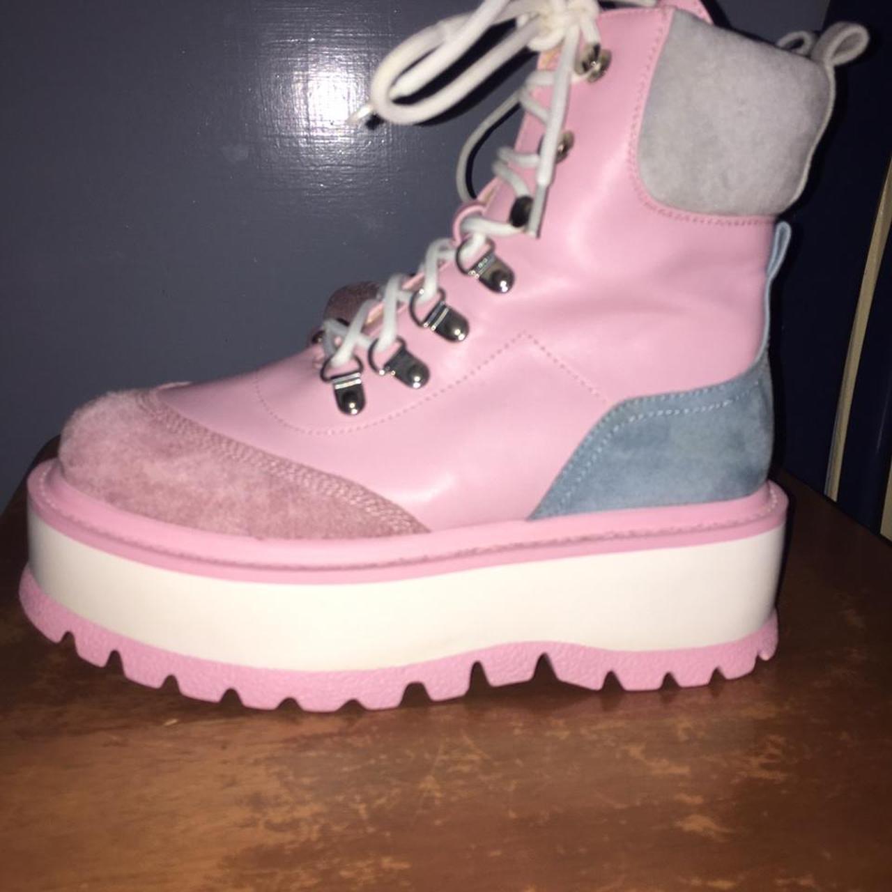 These are pink, vegan, platform boots from ‘Koi... - Depop