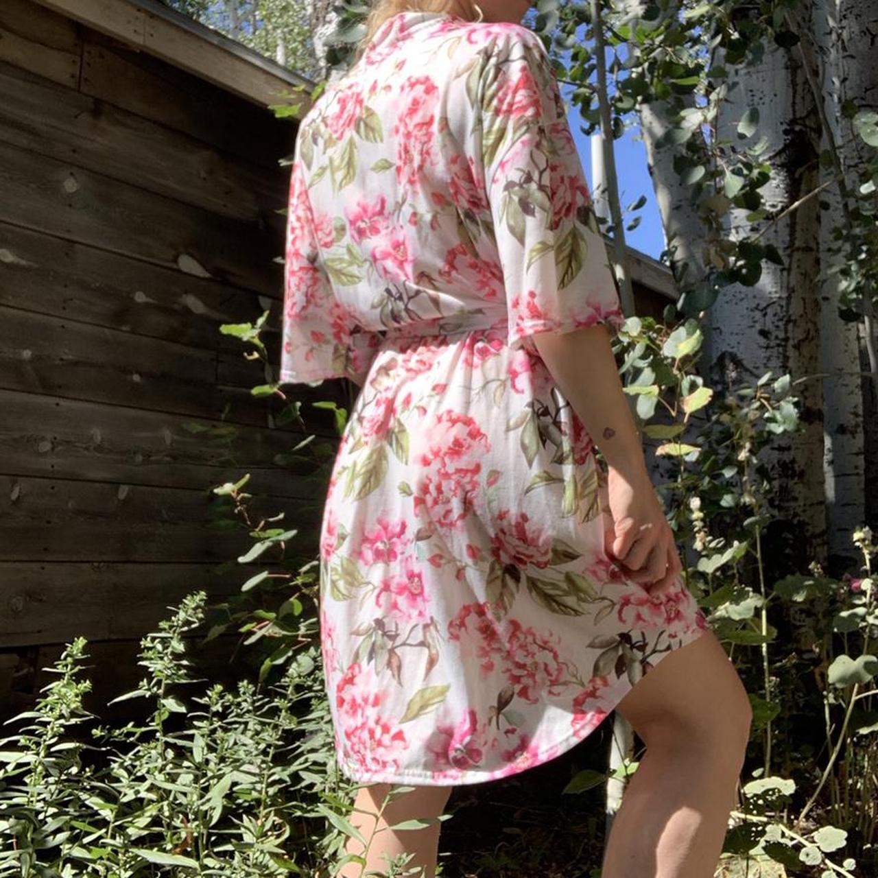 very beautiful rose print robe by the brand... Depop