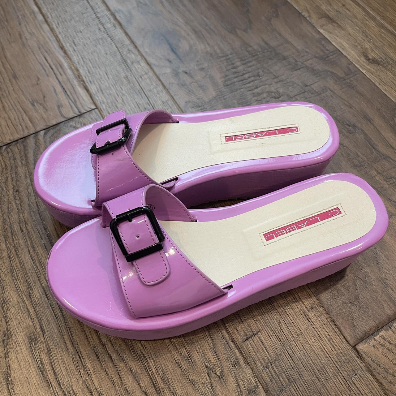 Women's Purple and Cream Sandals | Depop