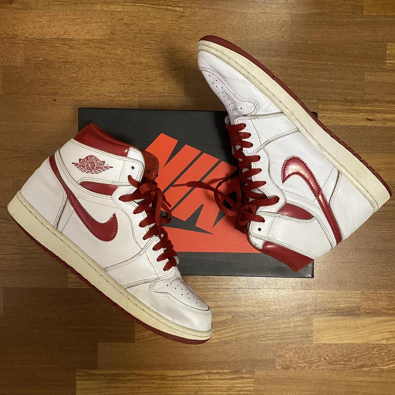 jordan white metallic red