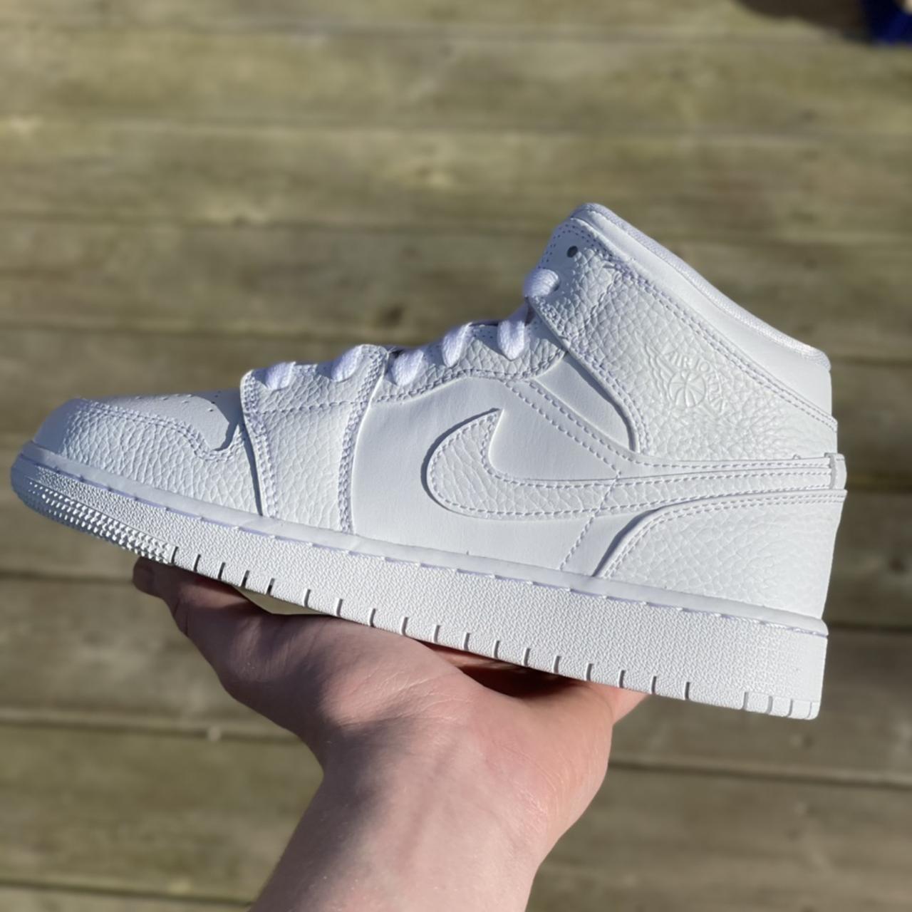 triple white jordans 1
