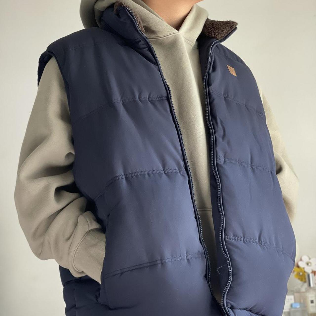 coleman navy blue puffer vest jacket size... - Depop