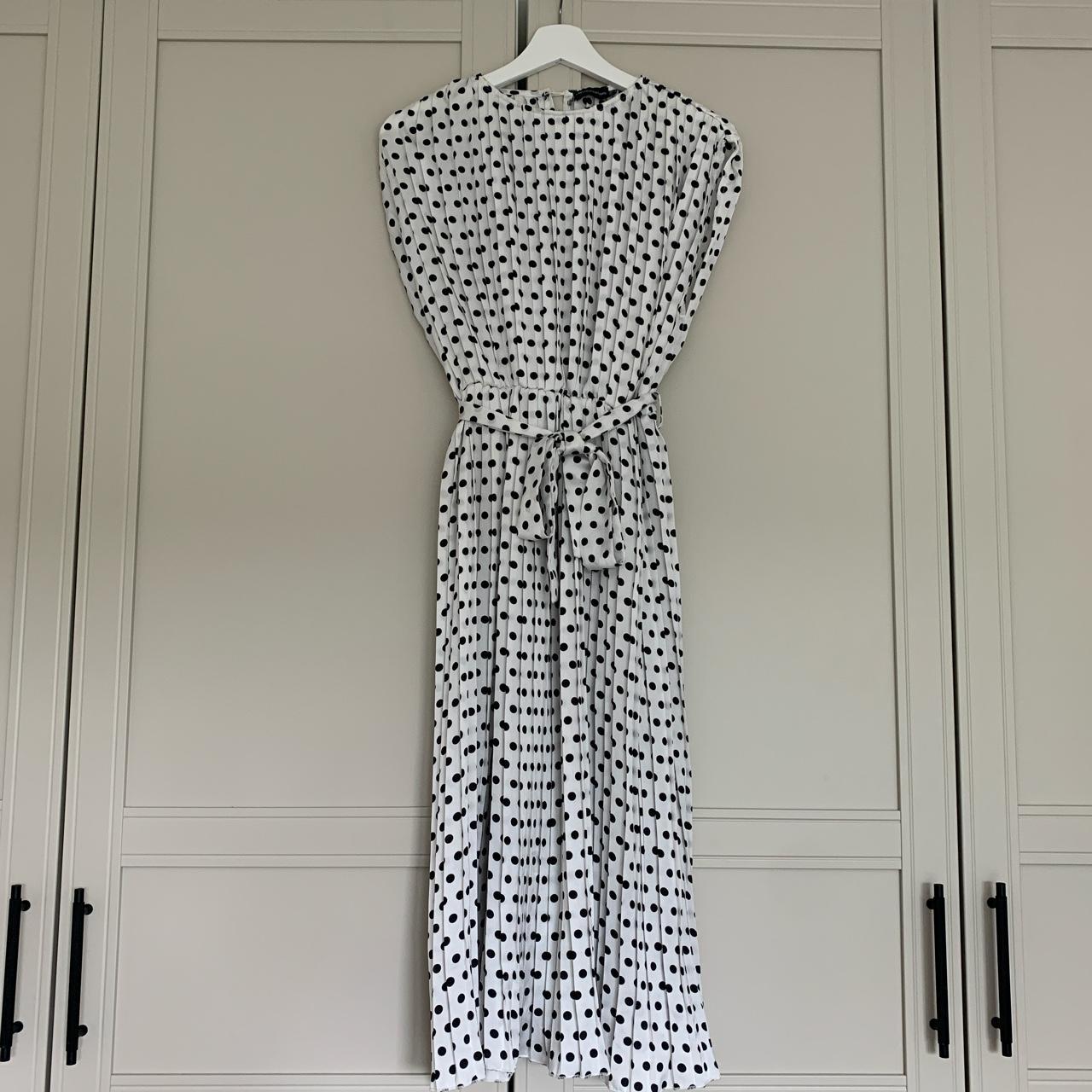 plt-white-polka-dot-pleated-dress-worn-once-for-depop