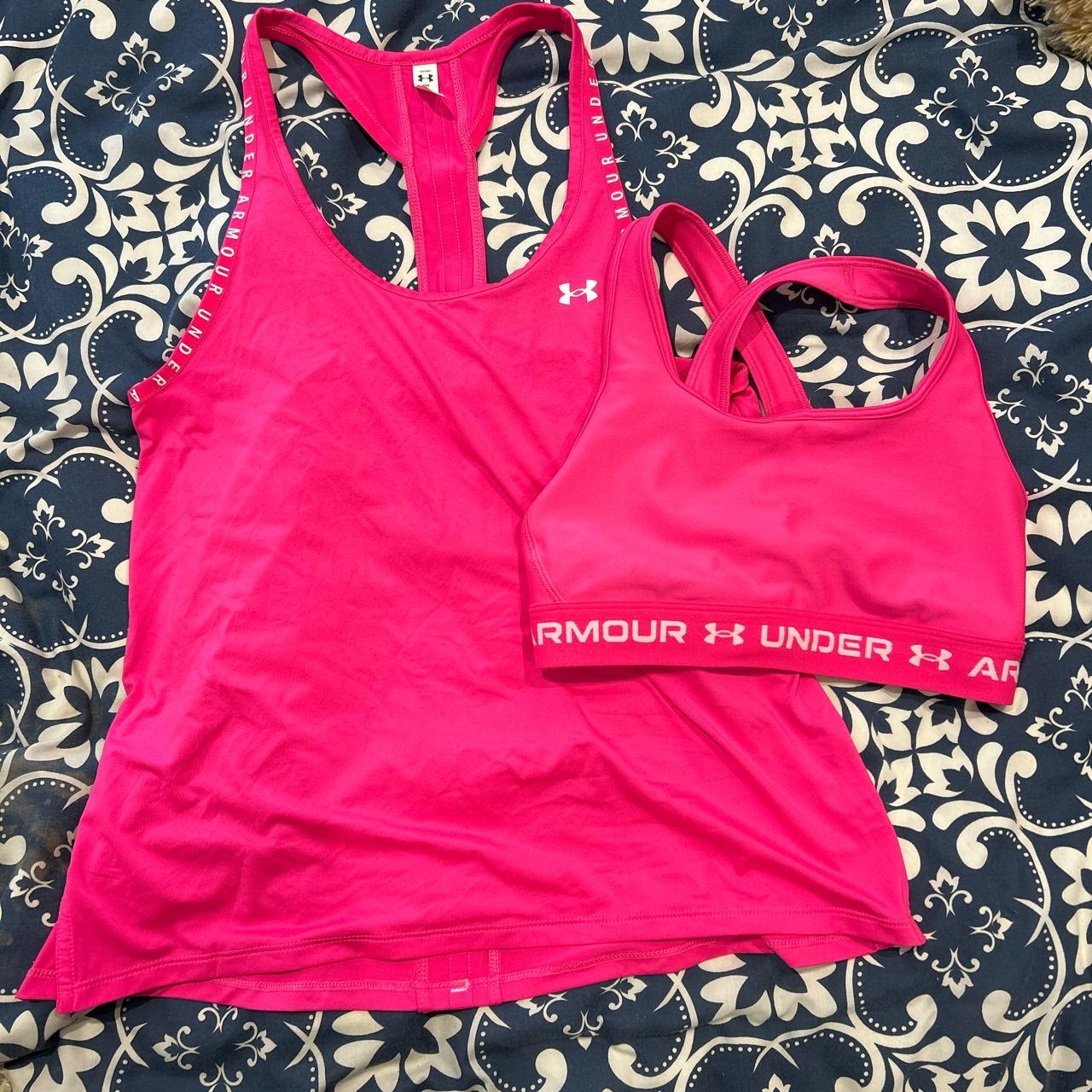 Under Armour Women's Pink T-shirt | Depop
