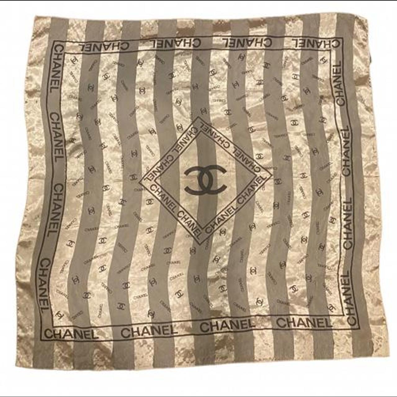 Chanel Women's Brown and Gold Scarf-wraps | Depop