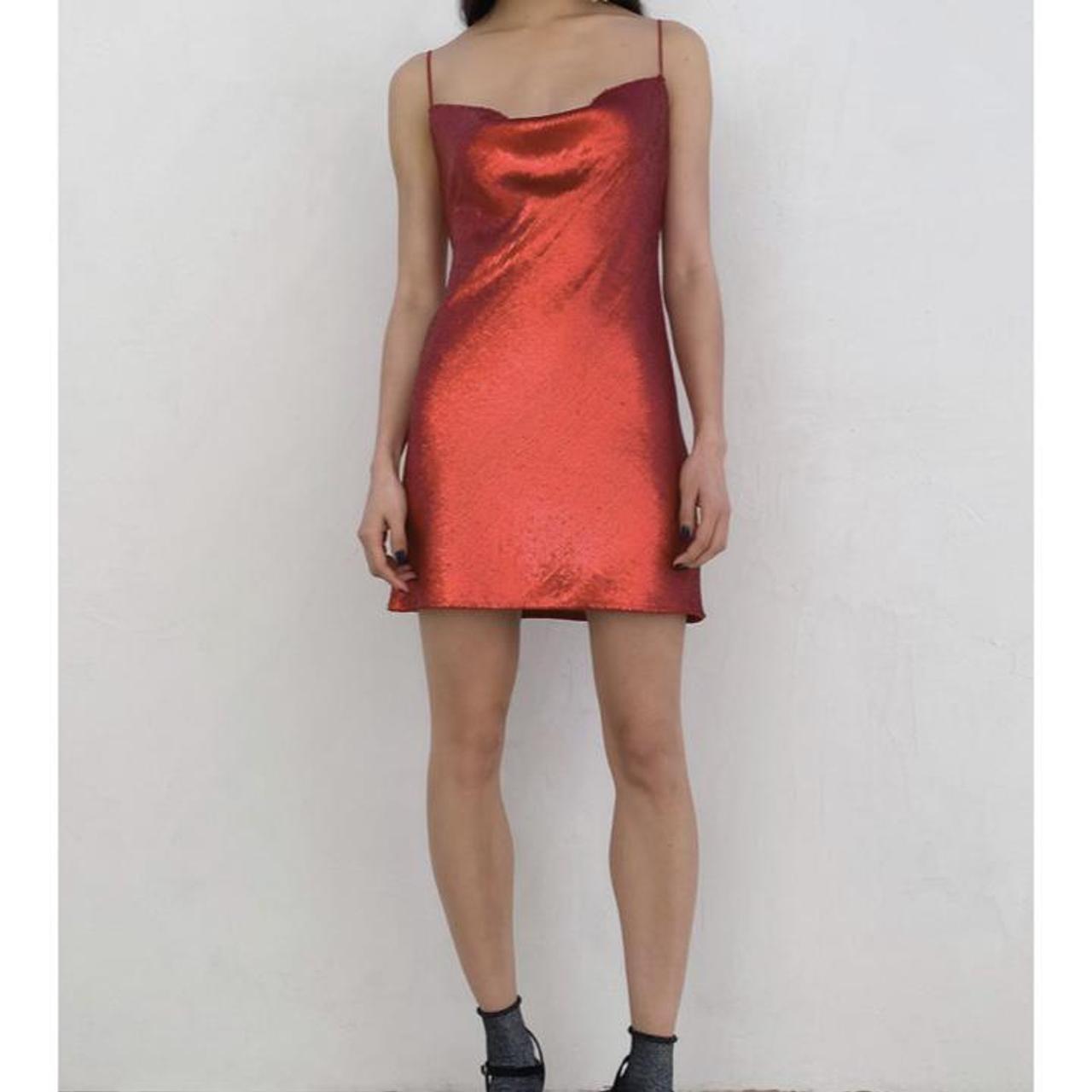 red sequin zara dress