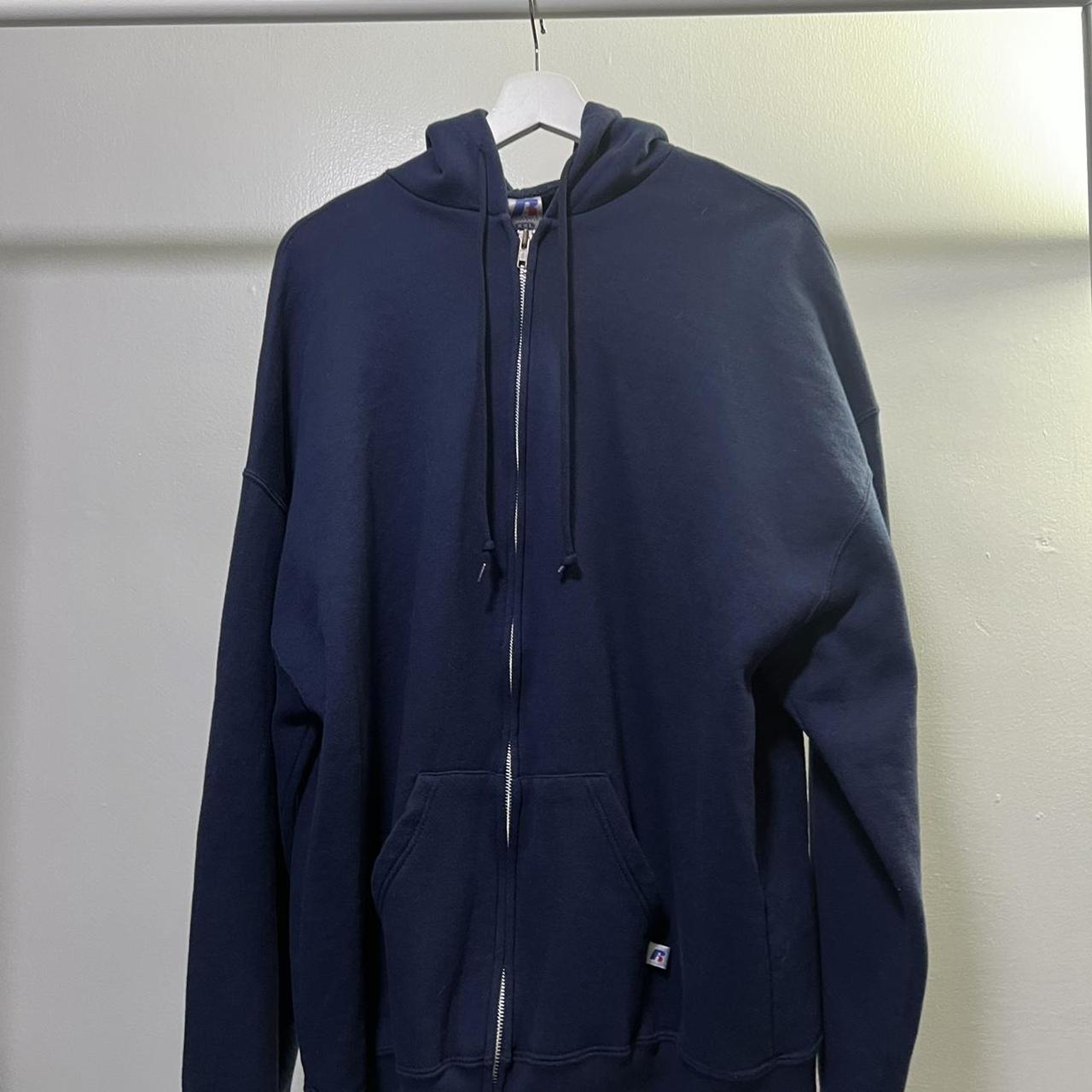 -Vintage Y2K Russel Athletic Navy Zip Up... - Depop