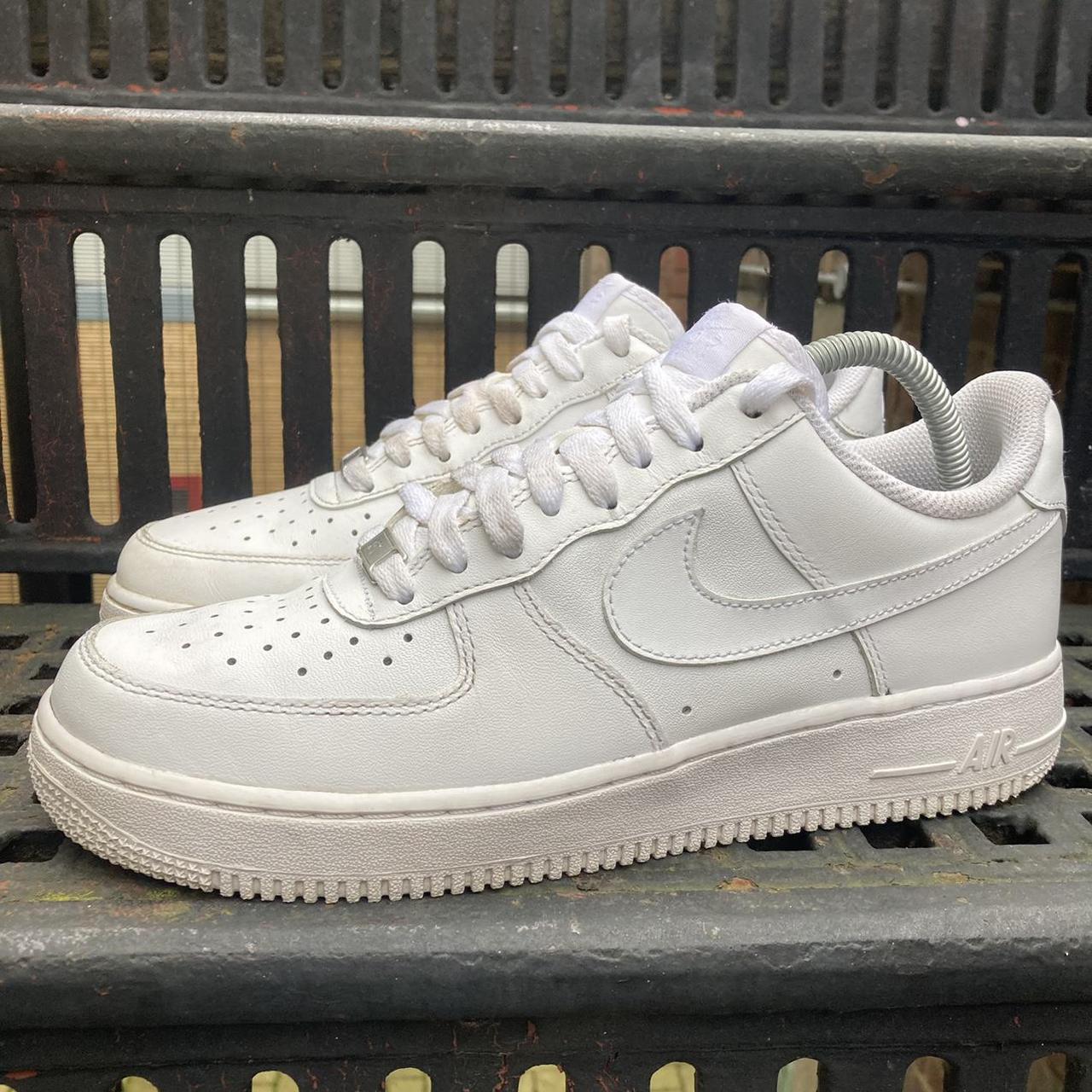Nike Air Force One ‘07 Triple White Trainers, size... - Depop