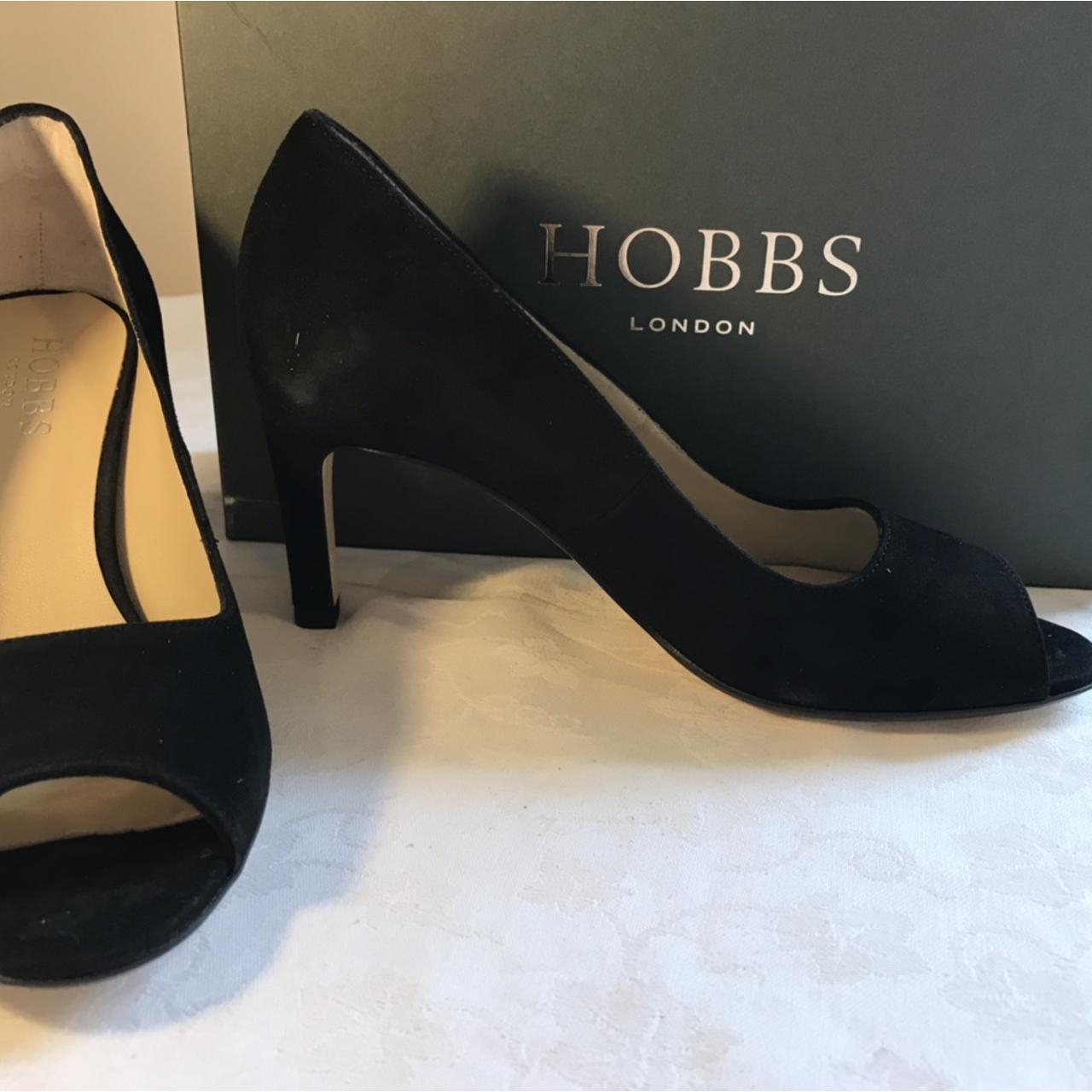 Hobbs Imogen open toe court shoes- fine suede