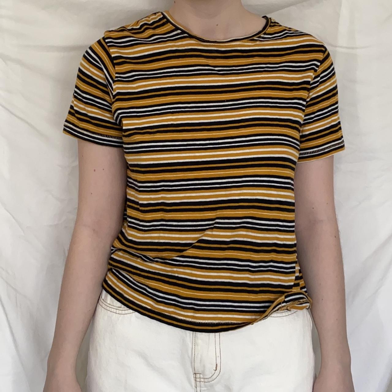 zara yellow striped shirt