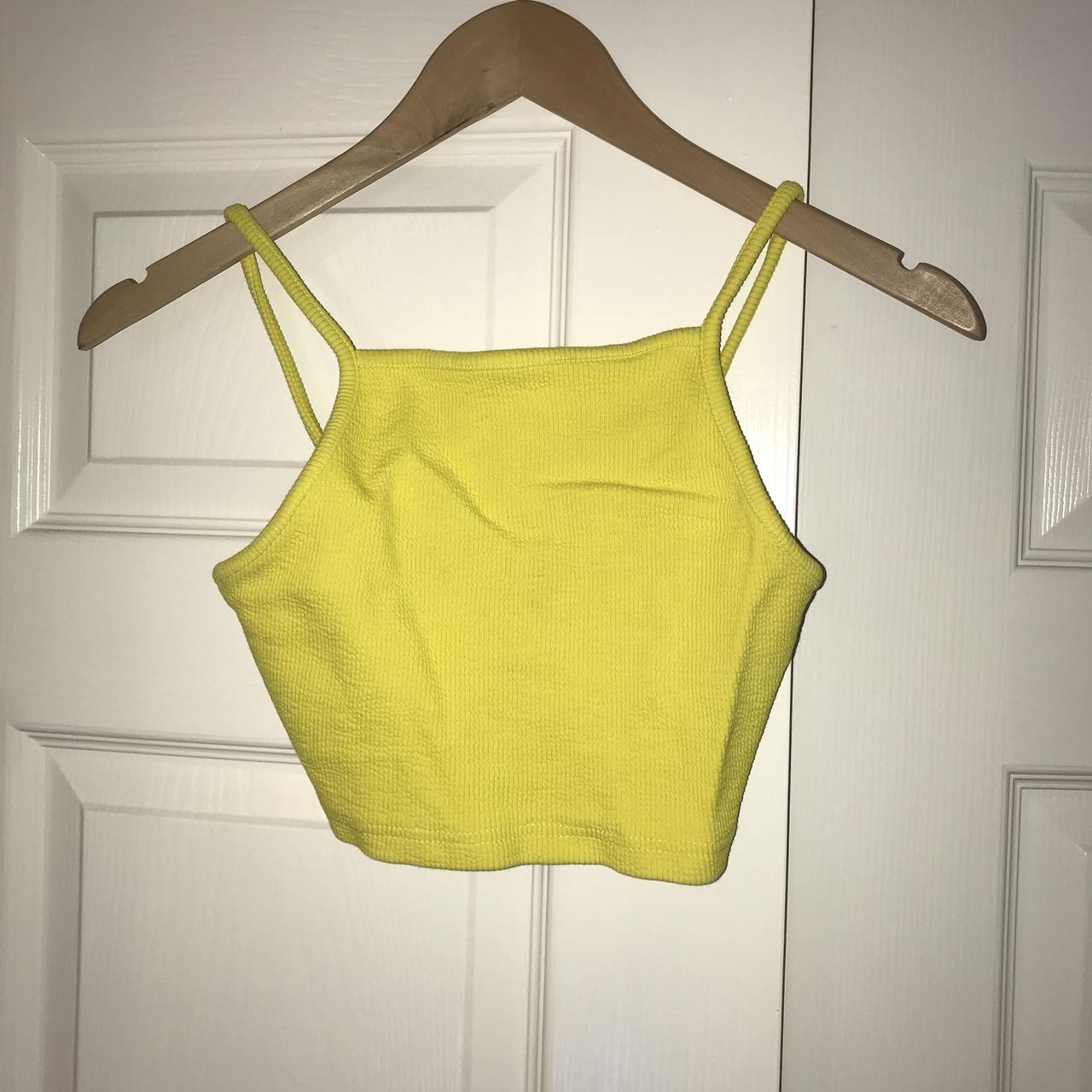 Yellow crop top/bralet - size 10 from top shop! Only... - Depop