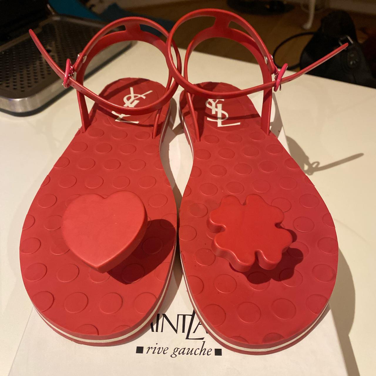 Ysl best sale sandals red