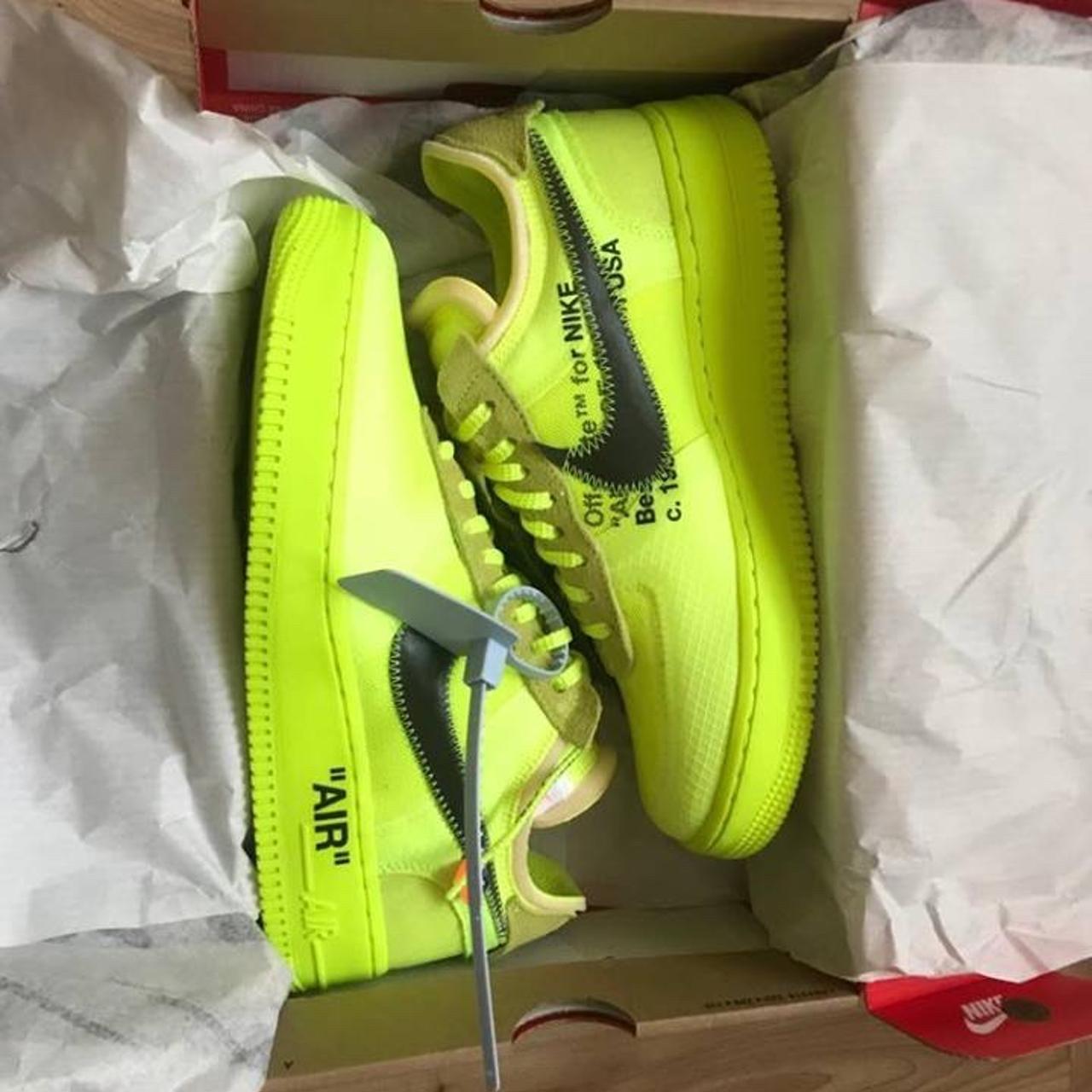 New 100% genuine off white airforce 1s Yellow NEED... - Depop