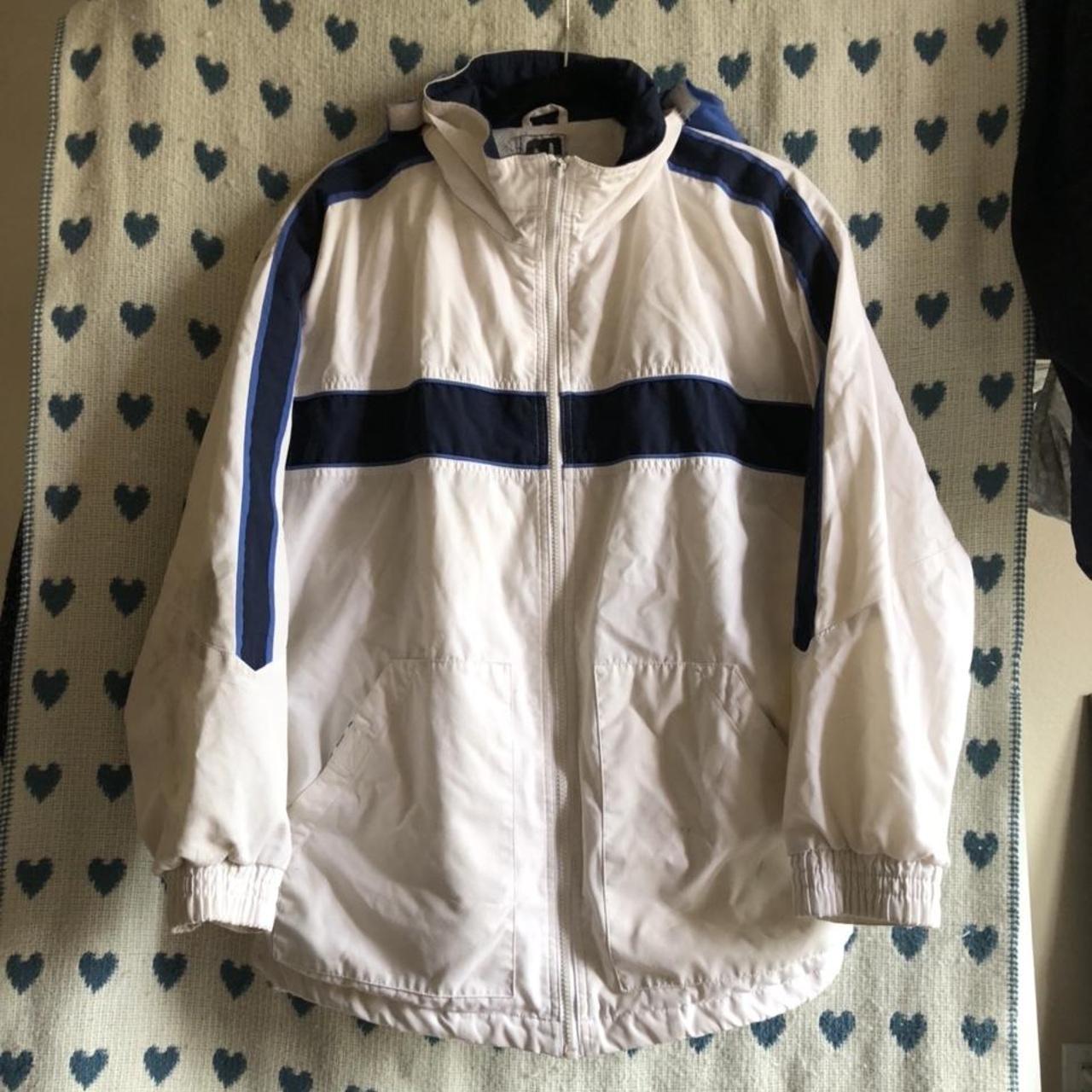 Men's White and Blue Jacket | Depop